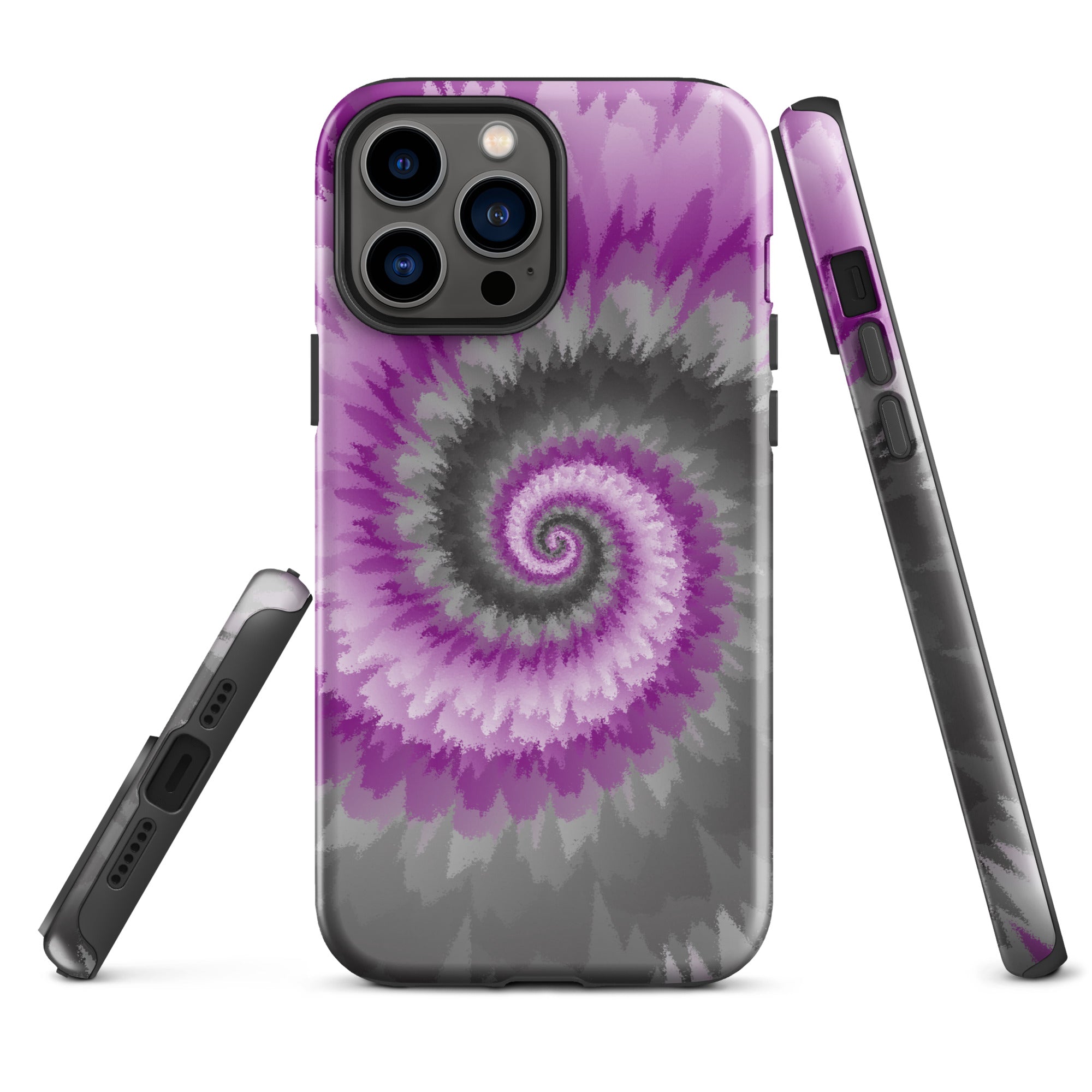 Tough Case for iPhone®-Tie Dye Spiral - Demisexual