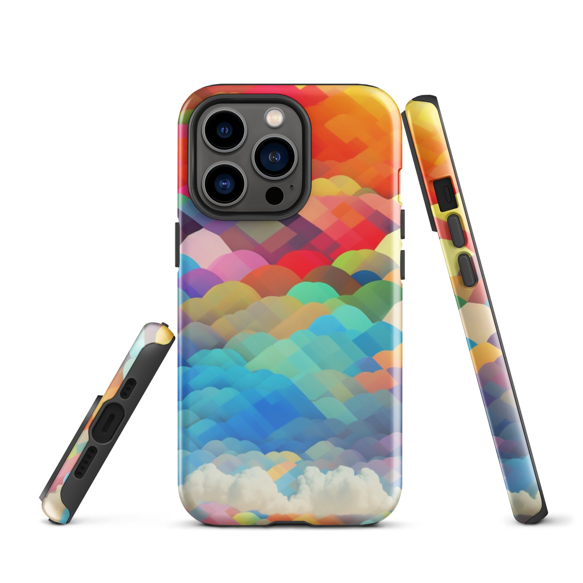 Tough Case for iPhone®- Rainbow Cloud Pattern II