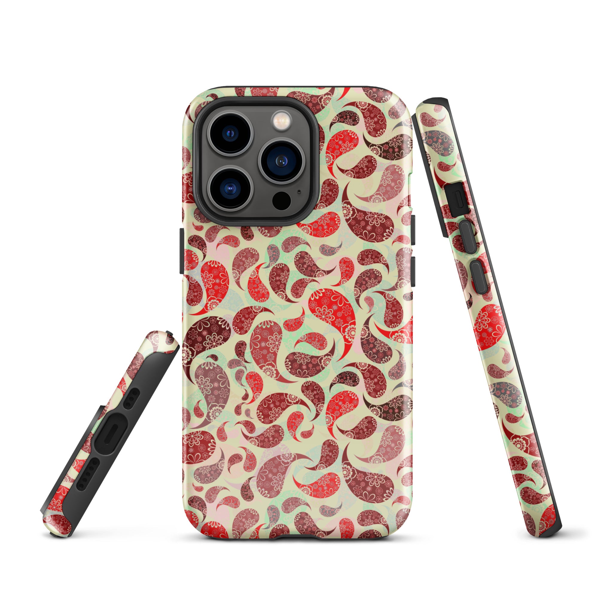 Tough Case for iPhone®- Paisley Red