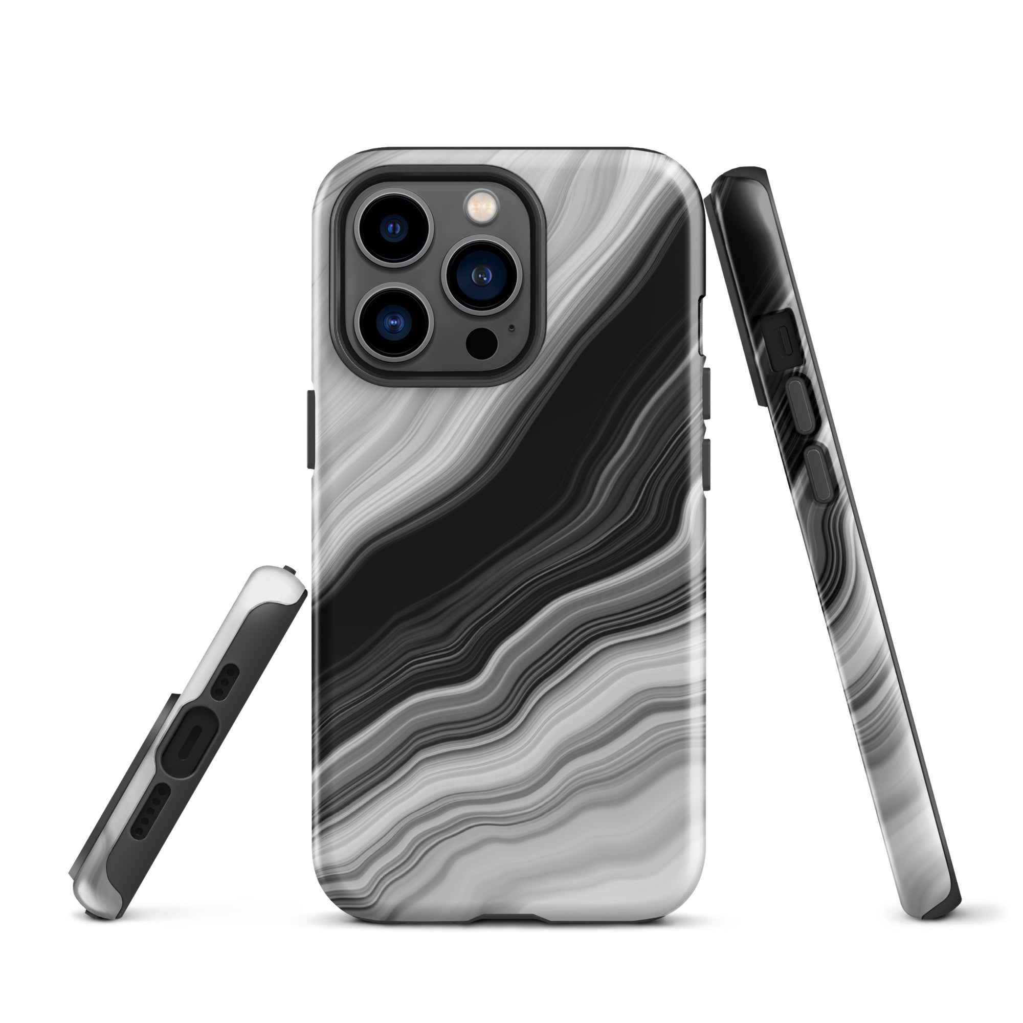 Tough Case for iPhone®- Liquid Marble Black