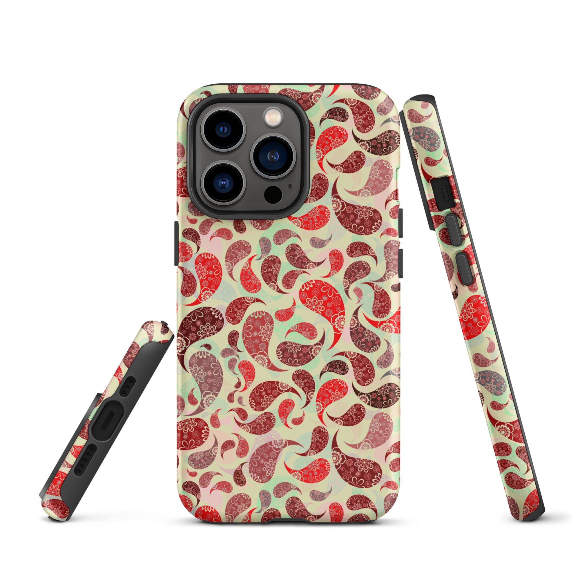 Tough Case for iPhone®- Paisley Red