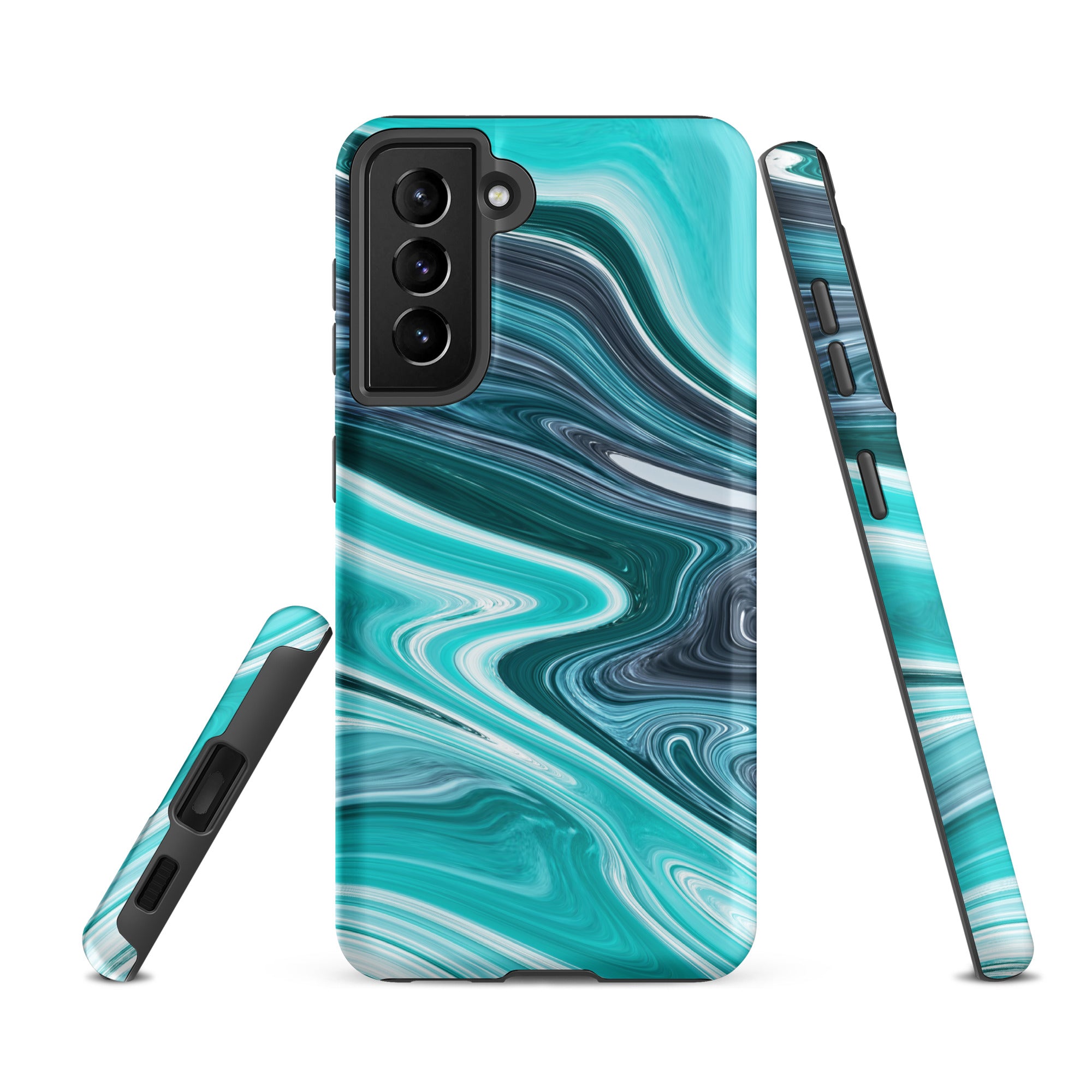 Tough case for Samsung®- Marble Cyan