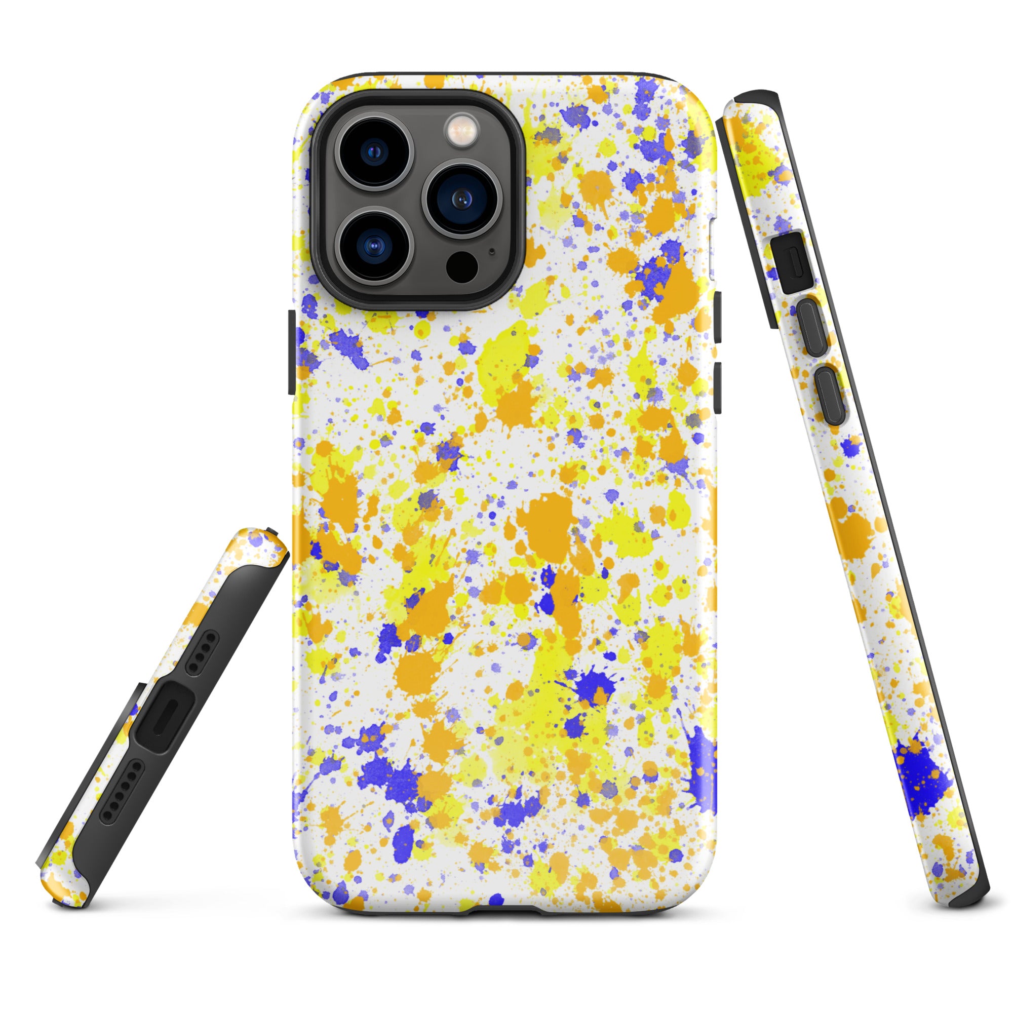 Tough Case for iPhone®- Paint Splatter Yellow