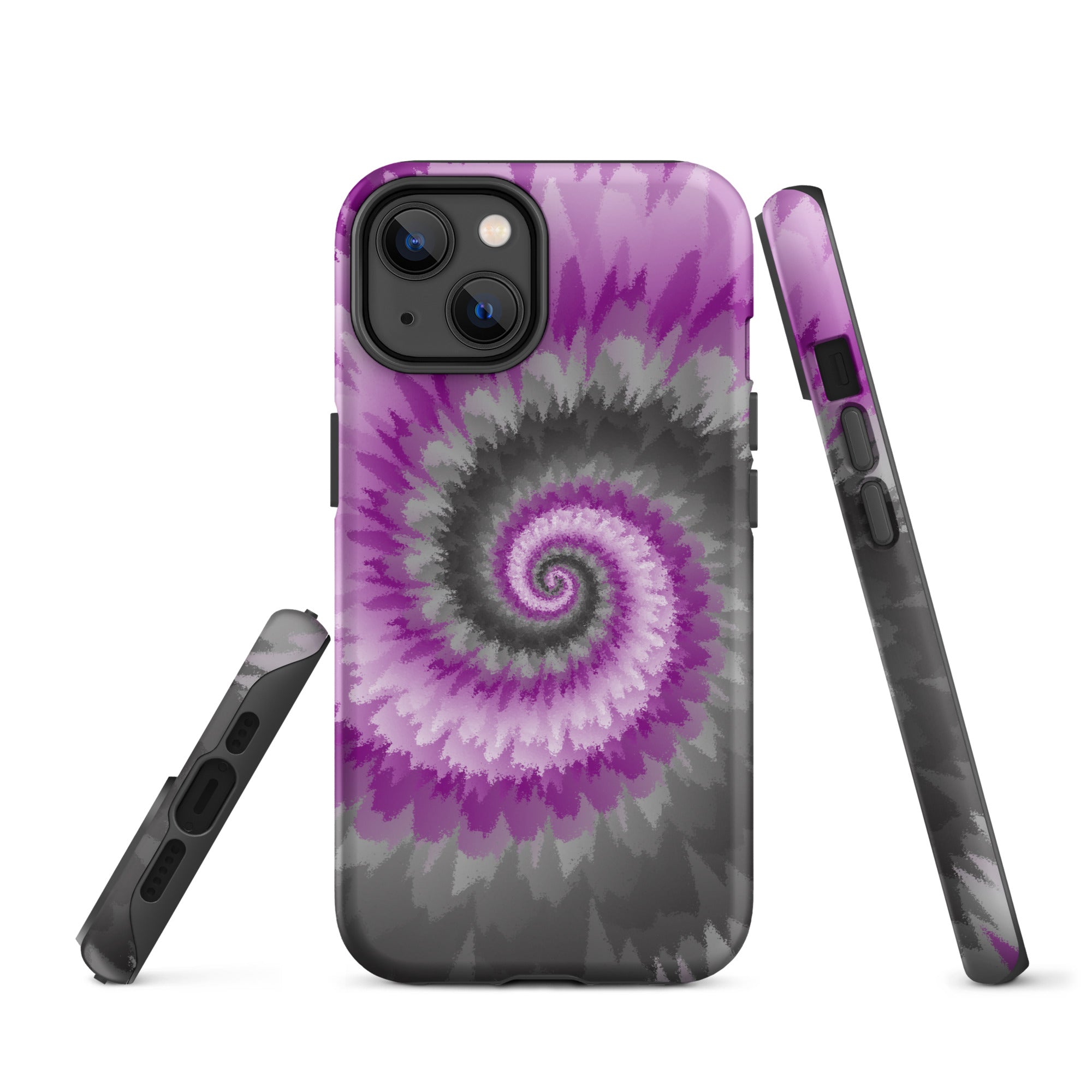 Tough Case for iPhone®-Tie Dye Spiral - Demisexual