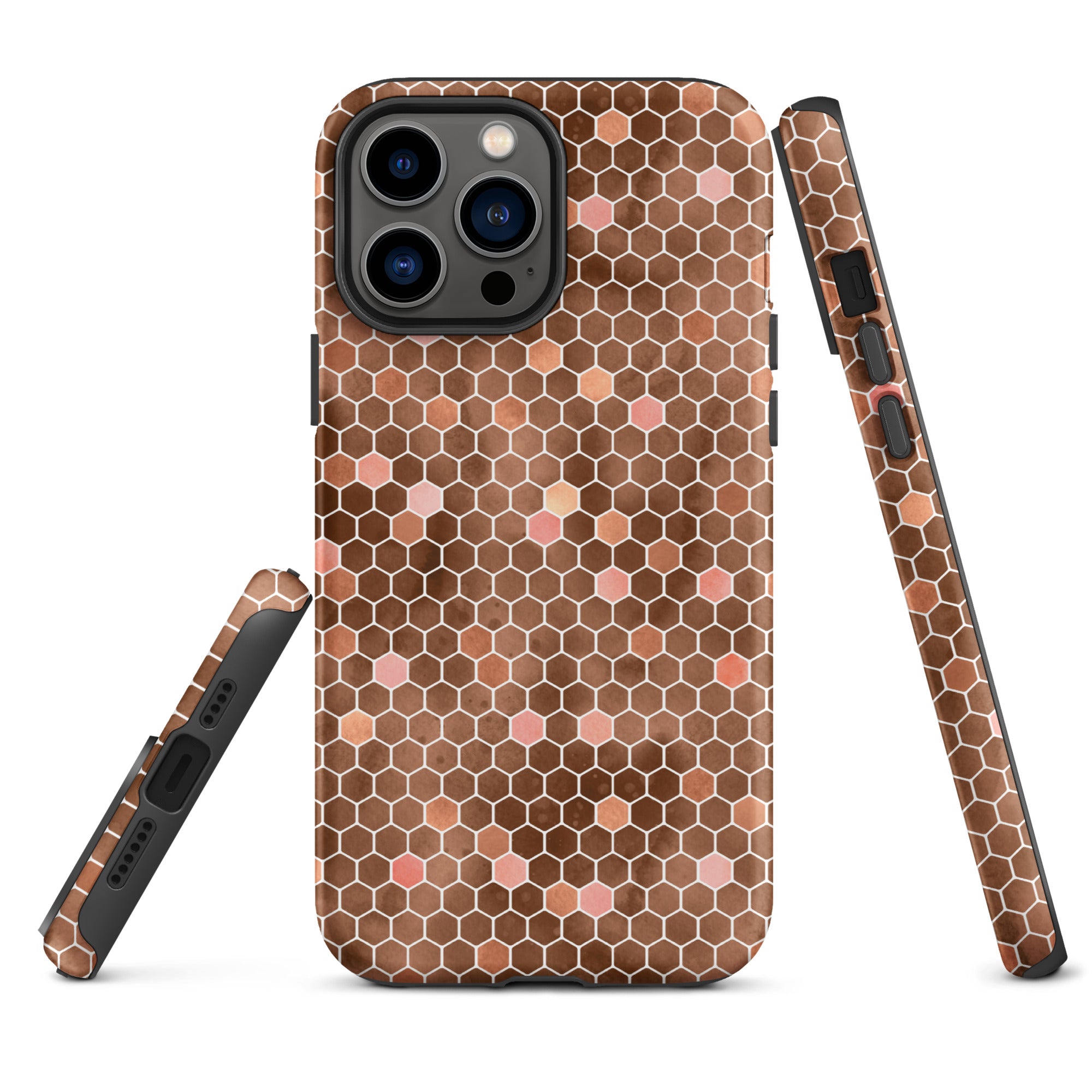 Tough Case for iPhone®- Honeycomb Brown