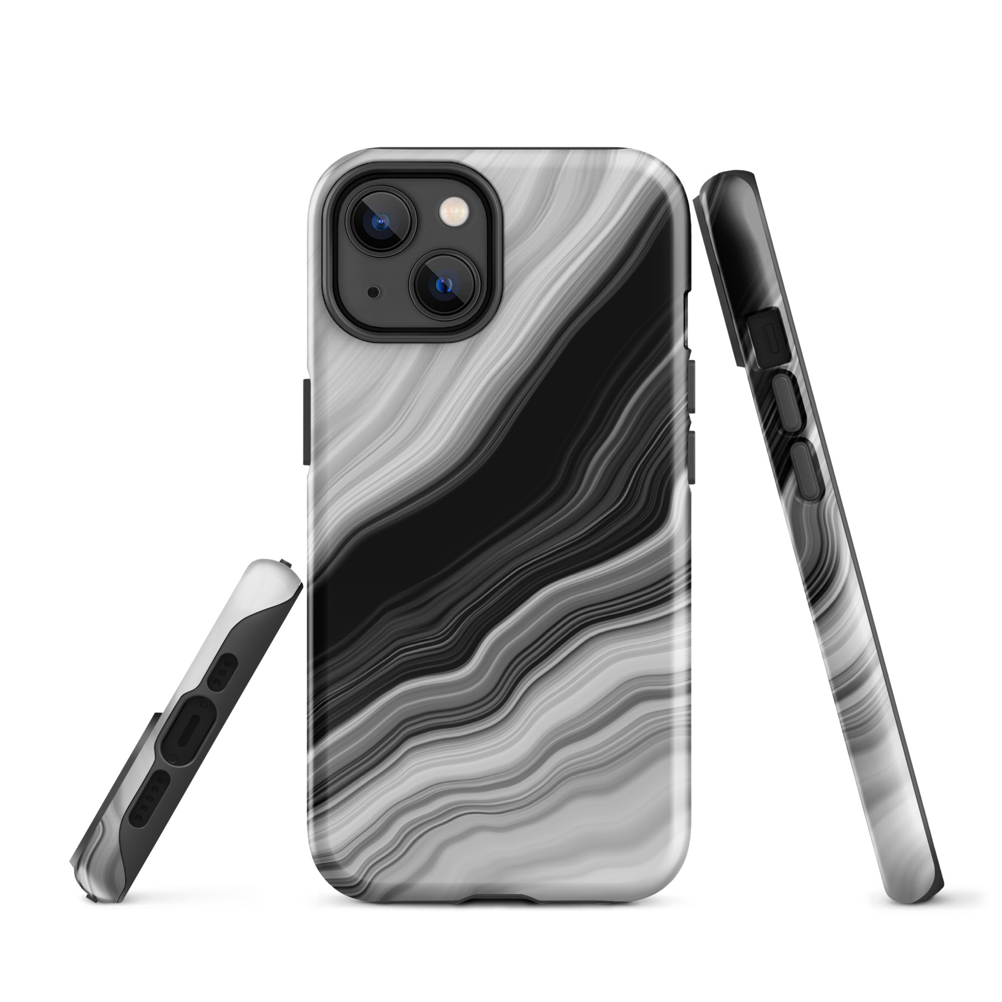 Tough Case for iPhone®- Liquid Marble Black