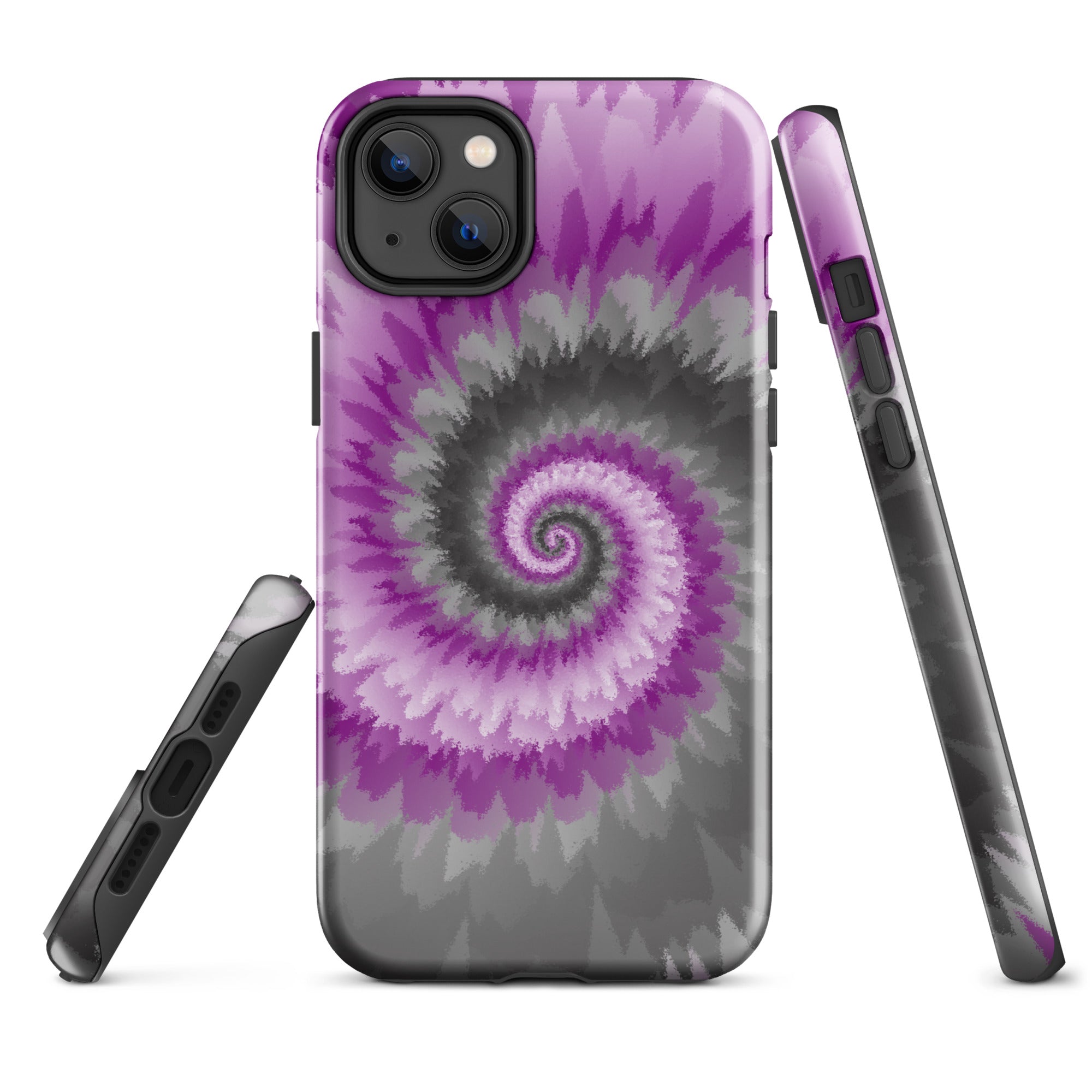 Tough Case for iPhone®-Tie Dye Spiral - Demisexual