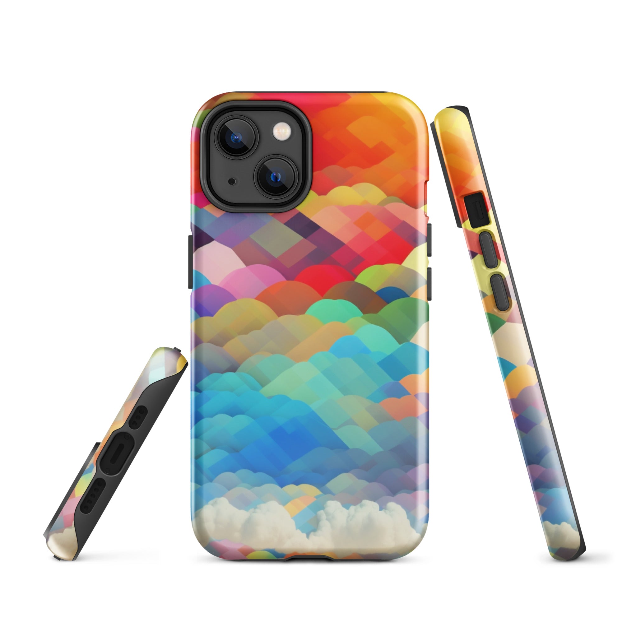 Tough Case for iPhone®- Rainbow Cloud Pattern II
