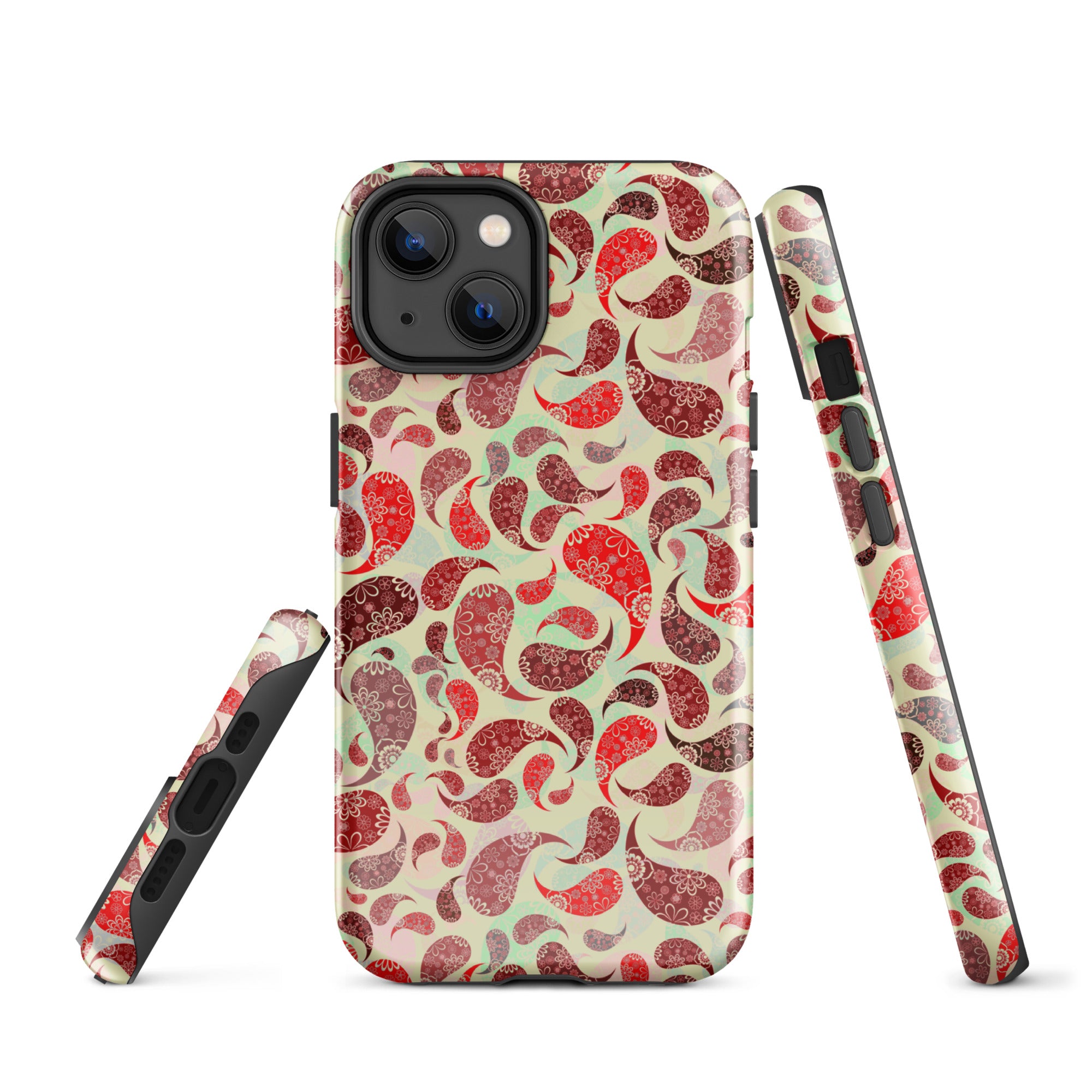 Tough Case for iPhone®- Paisley Red