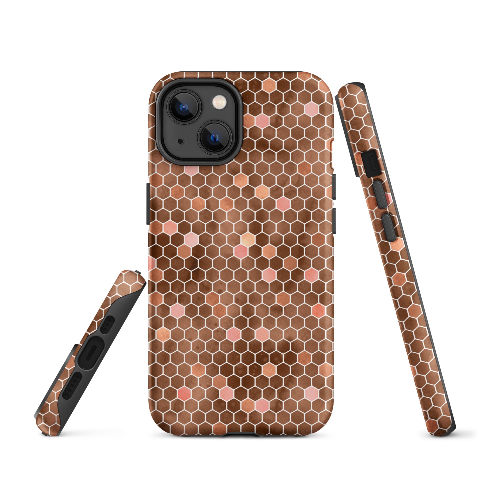 Tough Case for iPhone®- Honeycomb Brown