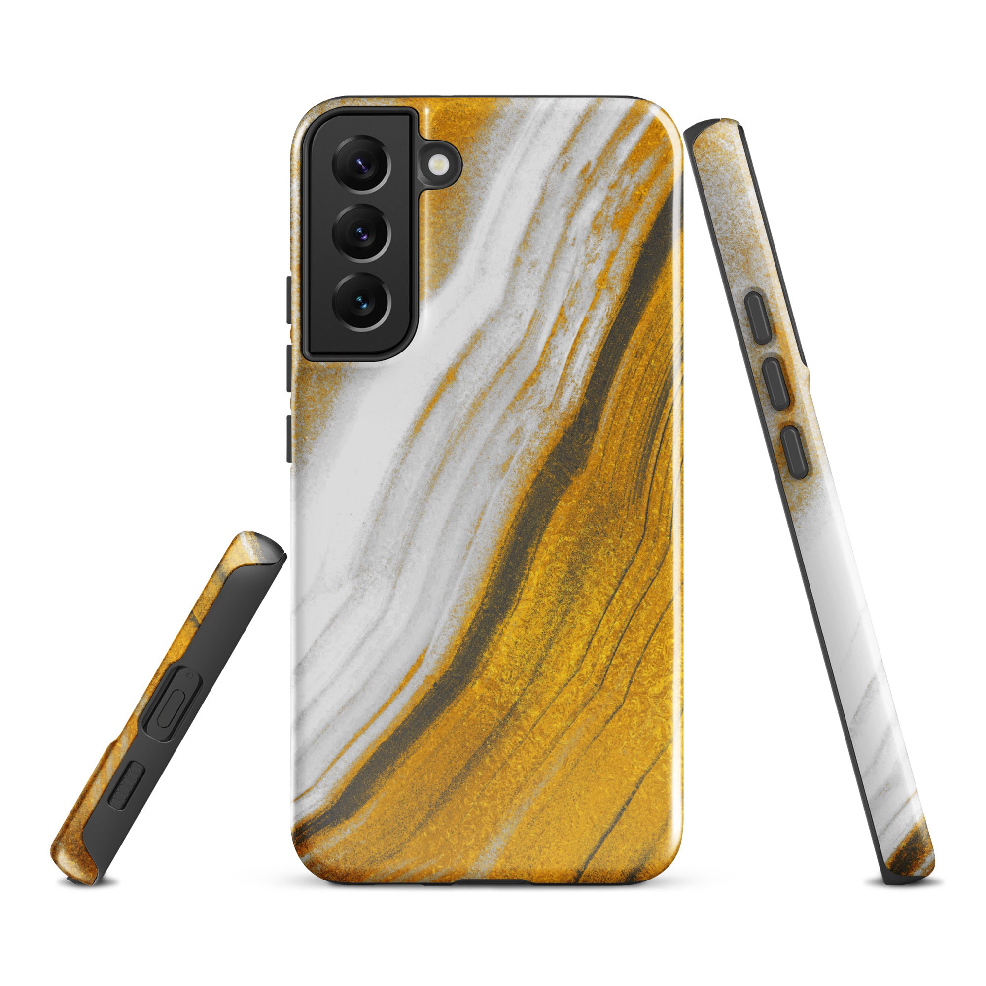Tough case for Samsung®- Marble Brown and White