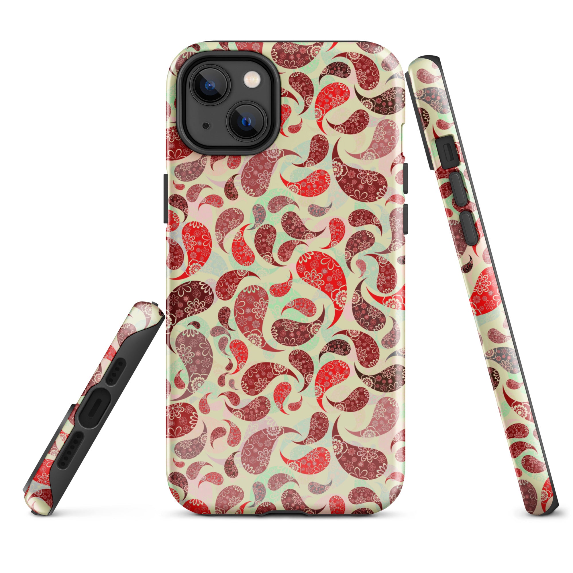 Tough Case for iPhone®- Paisley Red