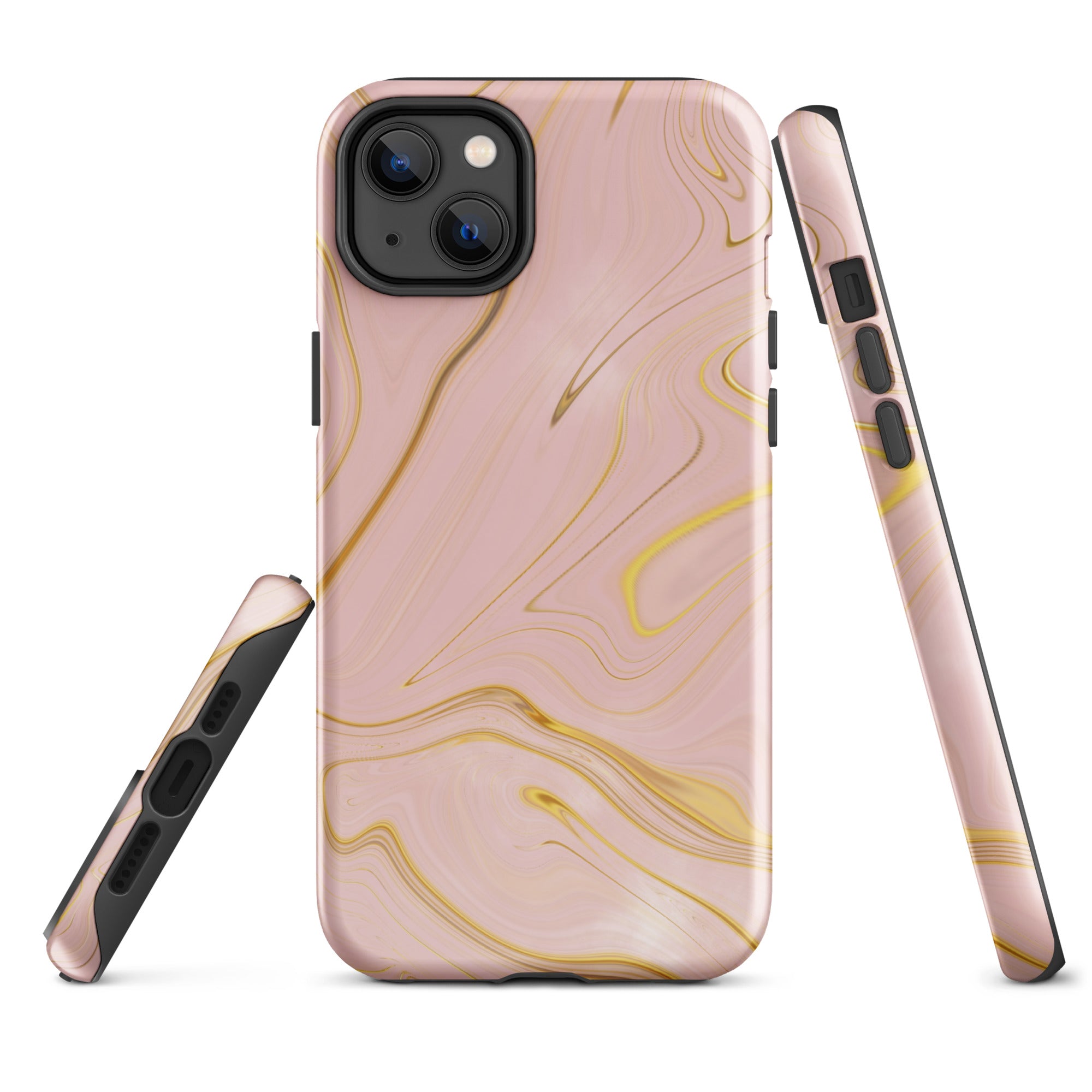 Tough Case for iPhone®- Liquid Gold Marble Pink