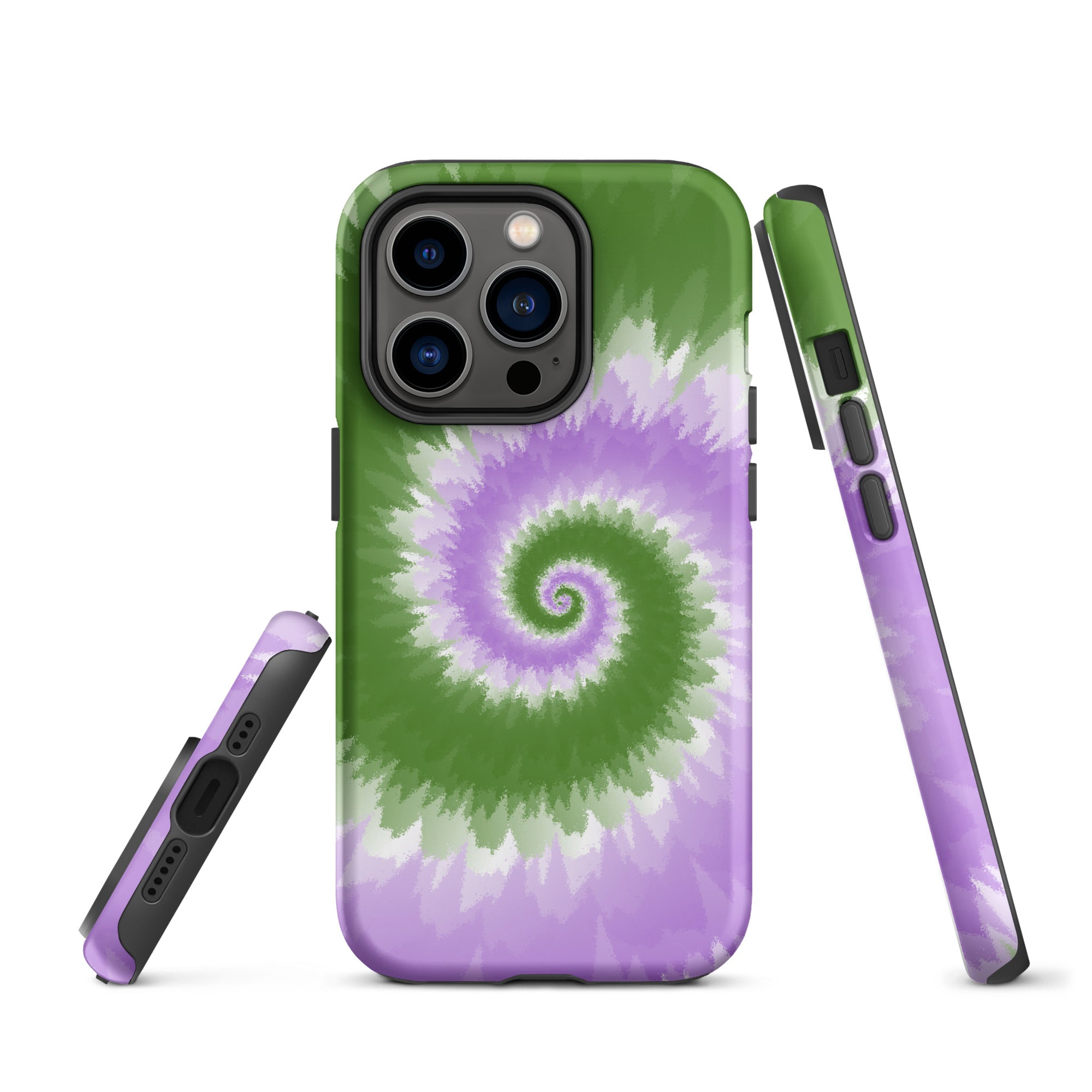 Tough Case for iPhone®-Tie Dye Spiral - Genderqueer