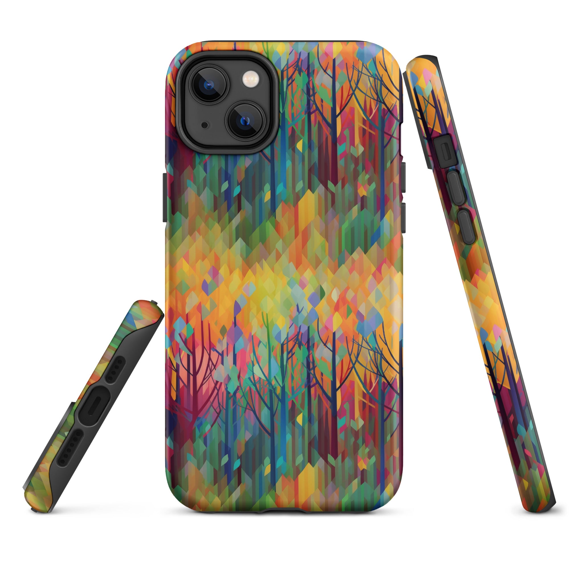Tough Case for iPhone®- Rainbow Forest Pattern IV