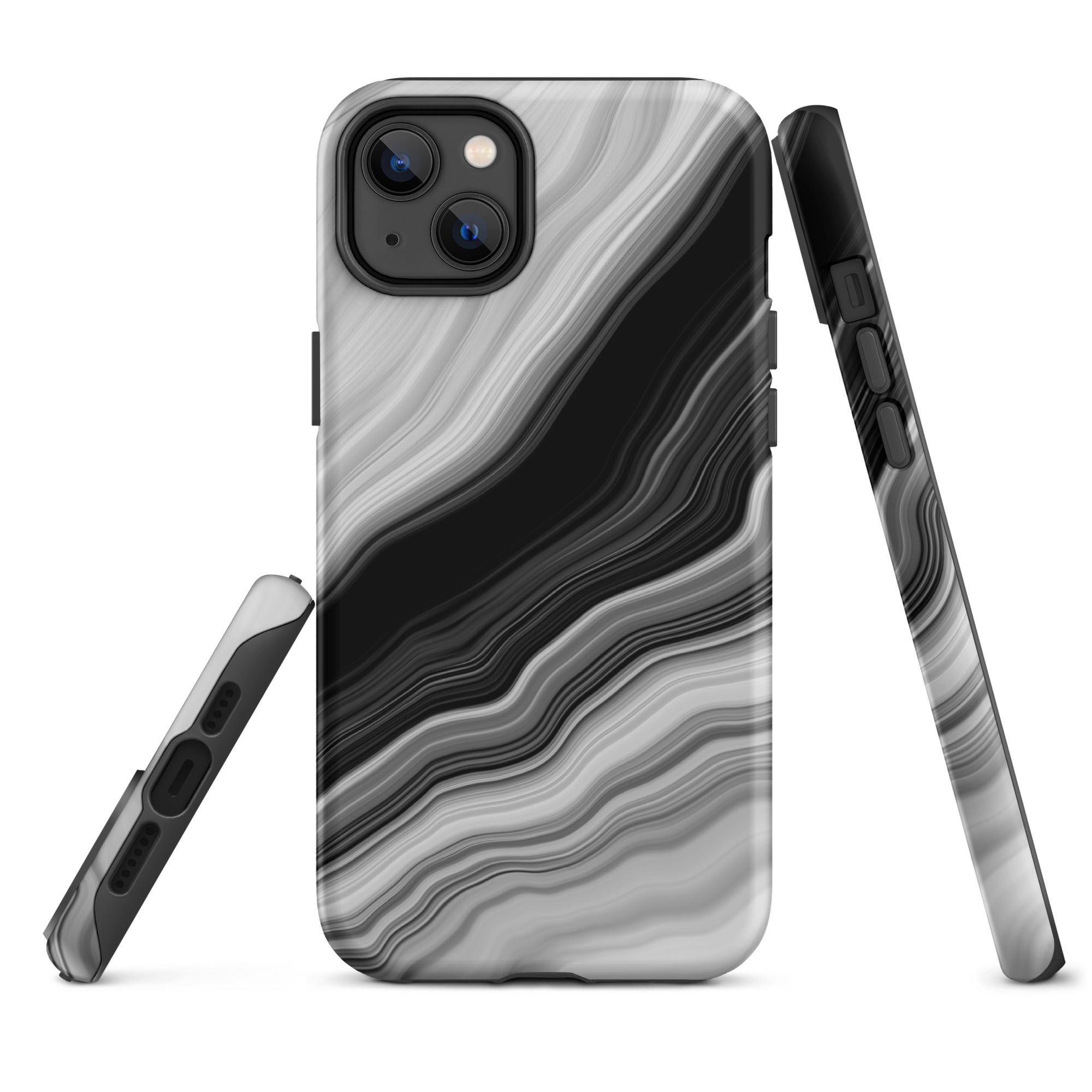 Tough Case for iPhone®- Liquid Marble Black