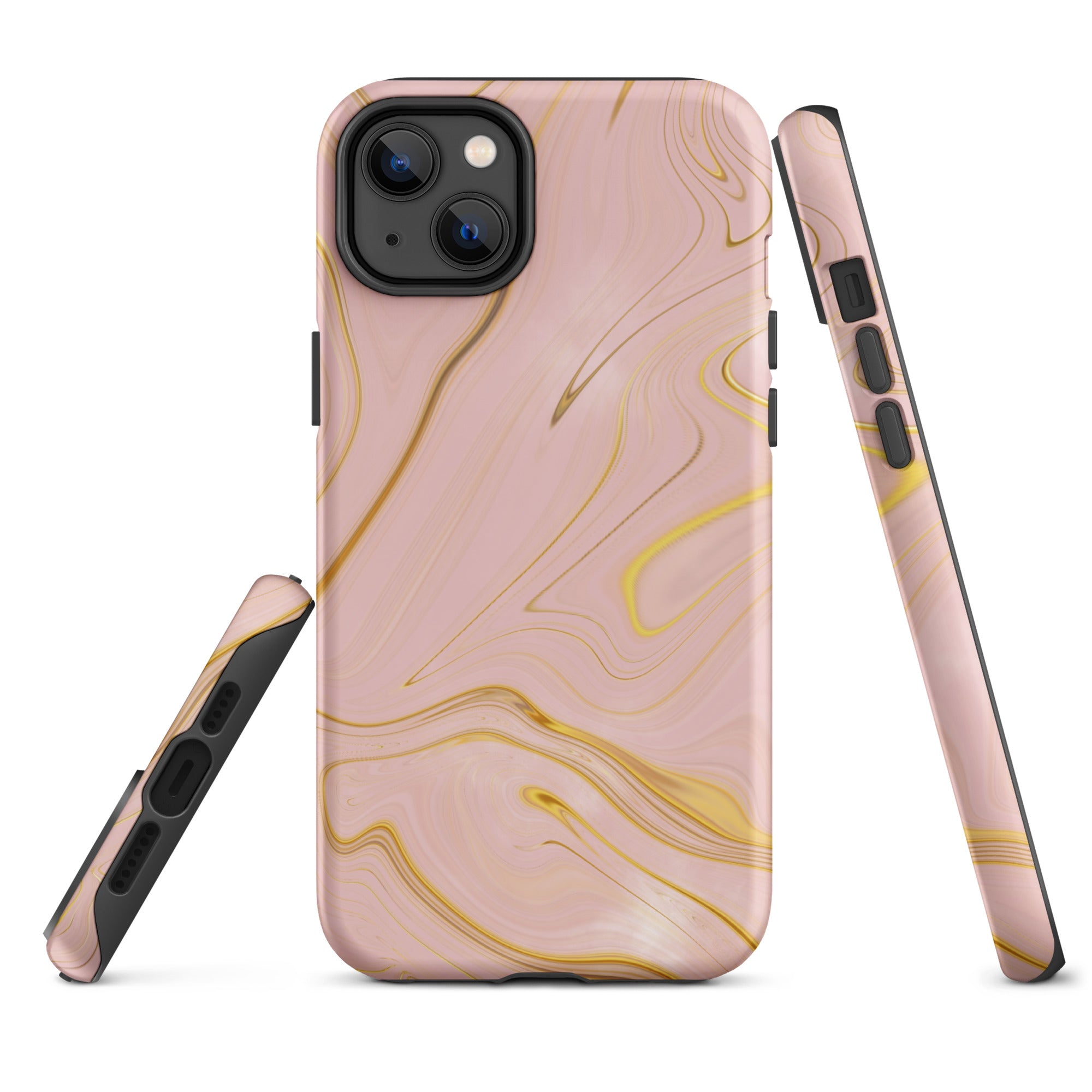 Tough Case for iPhone®- Liquid Gold Marble Pink