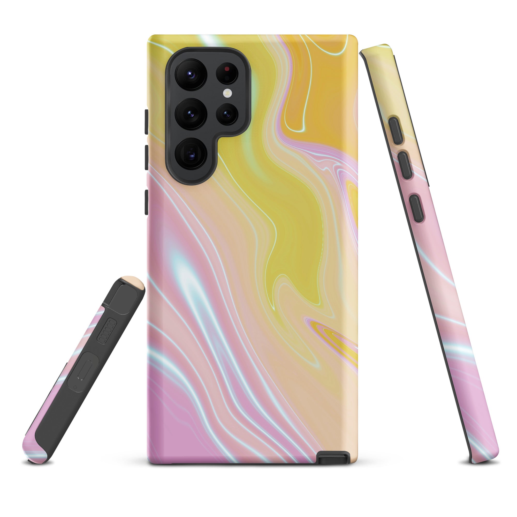 Tough case for Samsung®- Marble Yellow and Pink