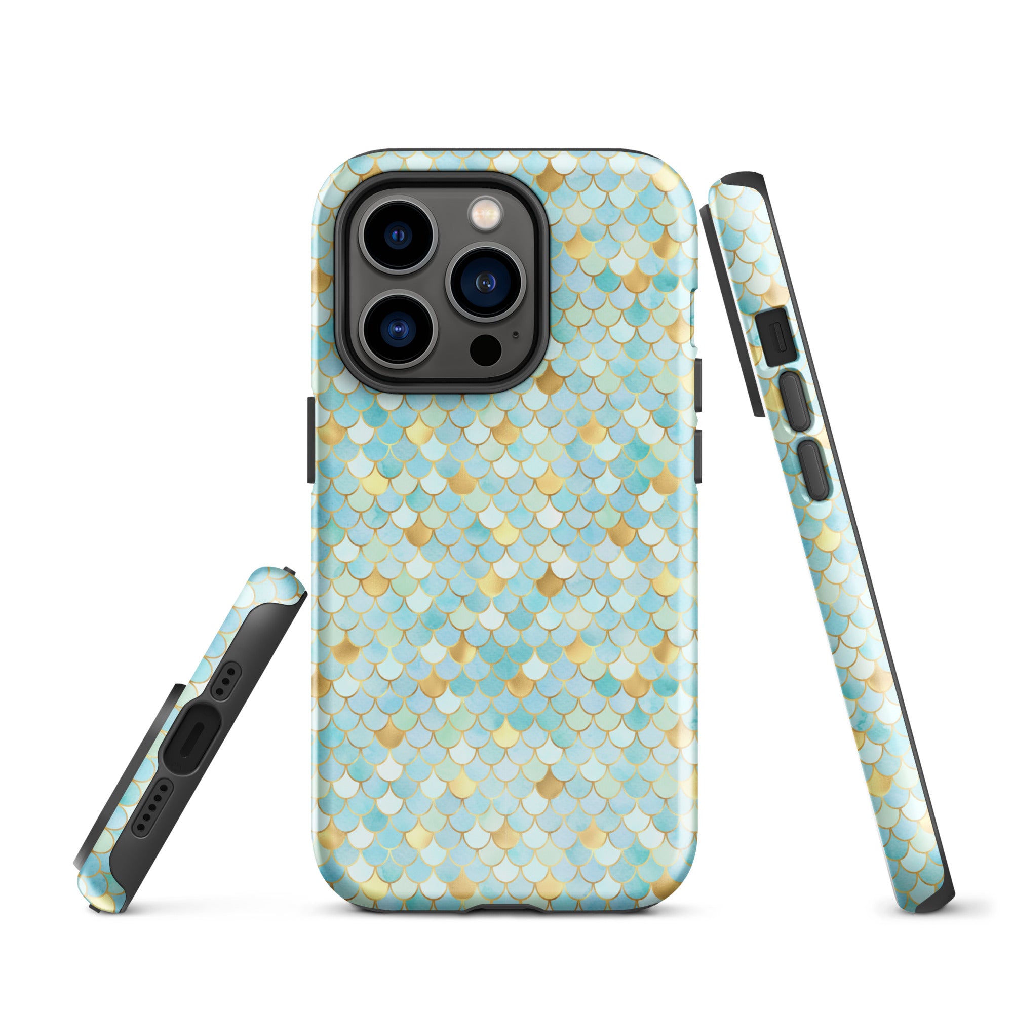 Tough Case for iPhone®- Mermaid Skin Cyan
