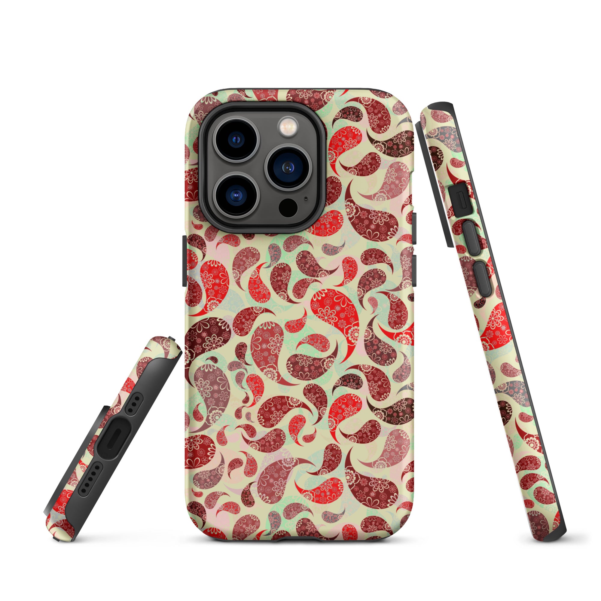 Tough Case for iPhone®- Paisley Red