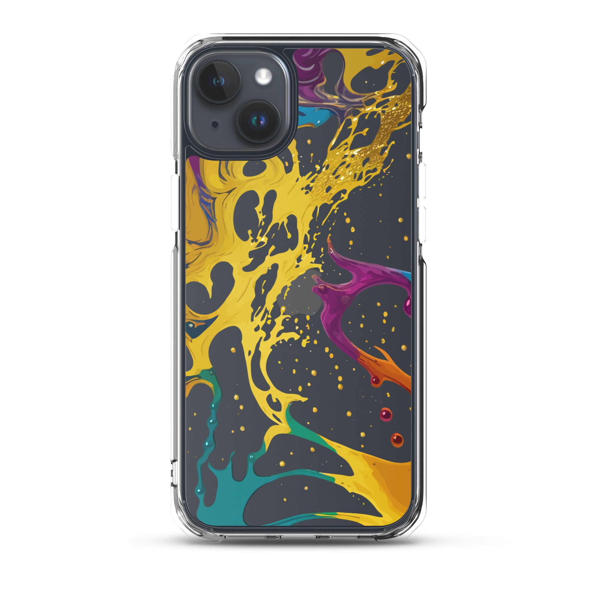 Clear Case for iPhone®-Alchohol Ink Design III
