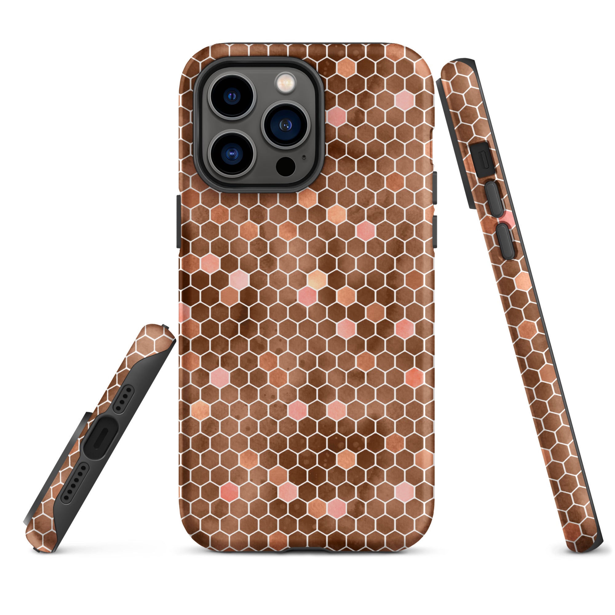 Tough Case for iPhone®- Honeycomb Brown