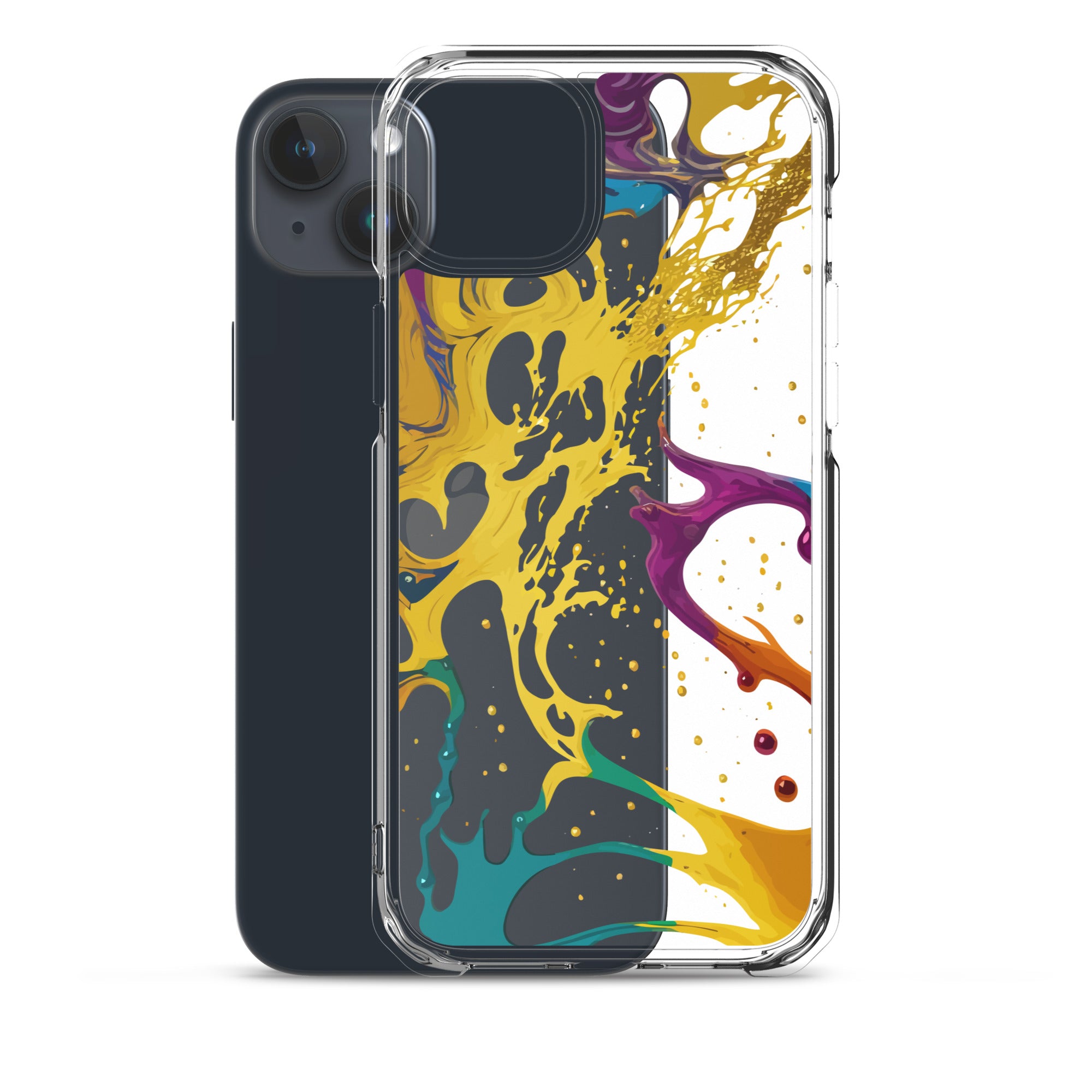 Clear Case for iPhone®-Alchohol Ink Design III
