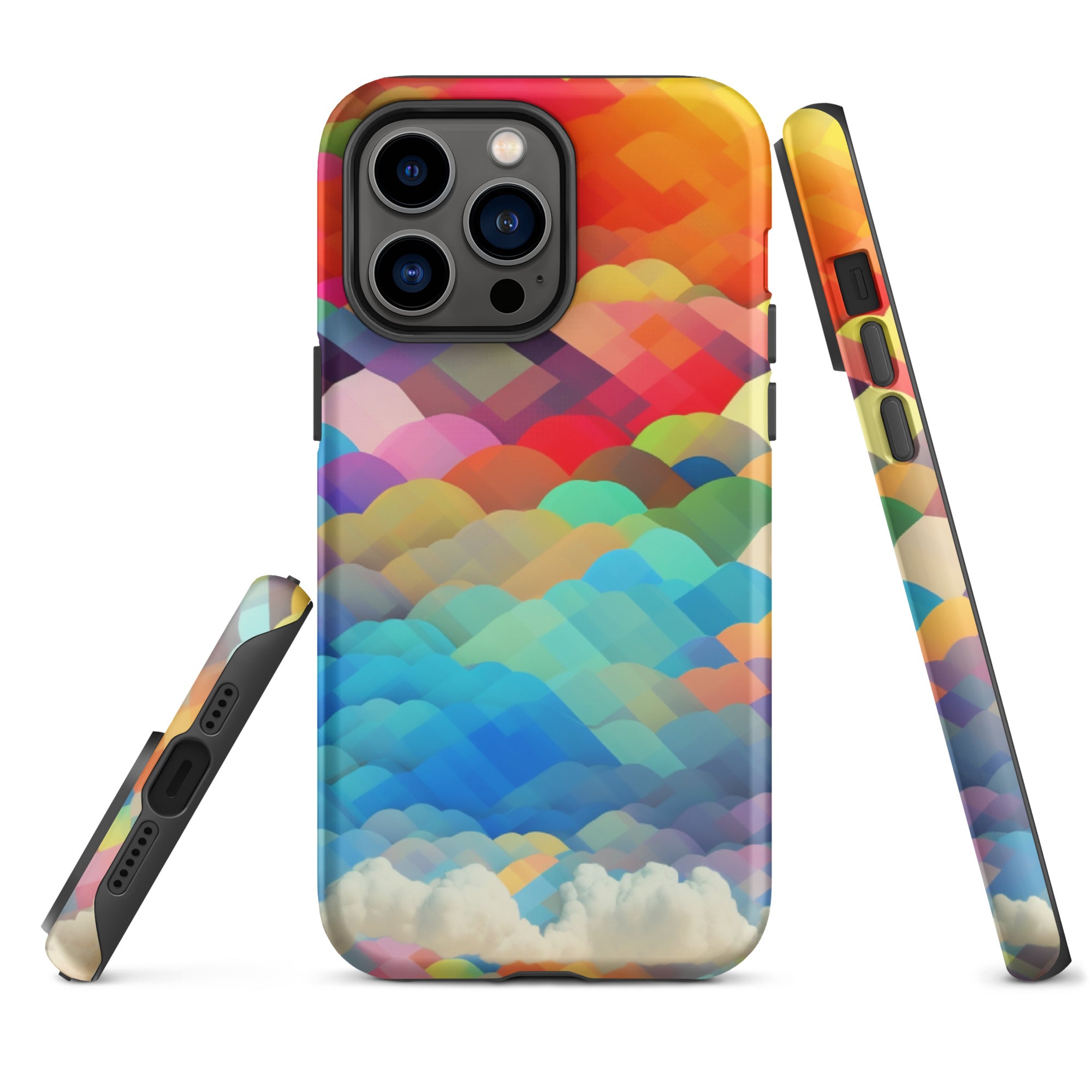 Tough Case for iPhone®- Rainbow Cloud Pattern II
