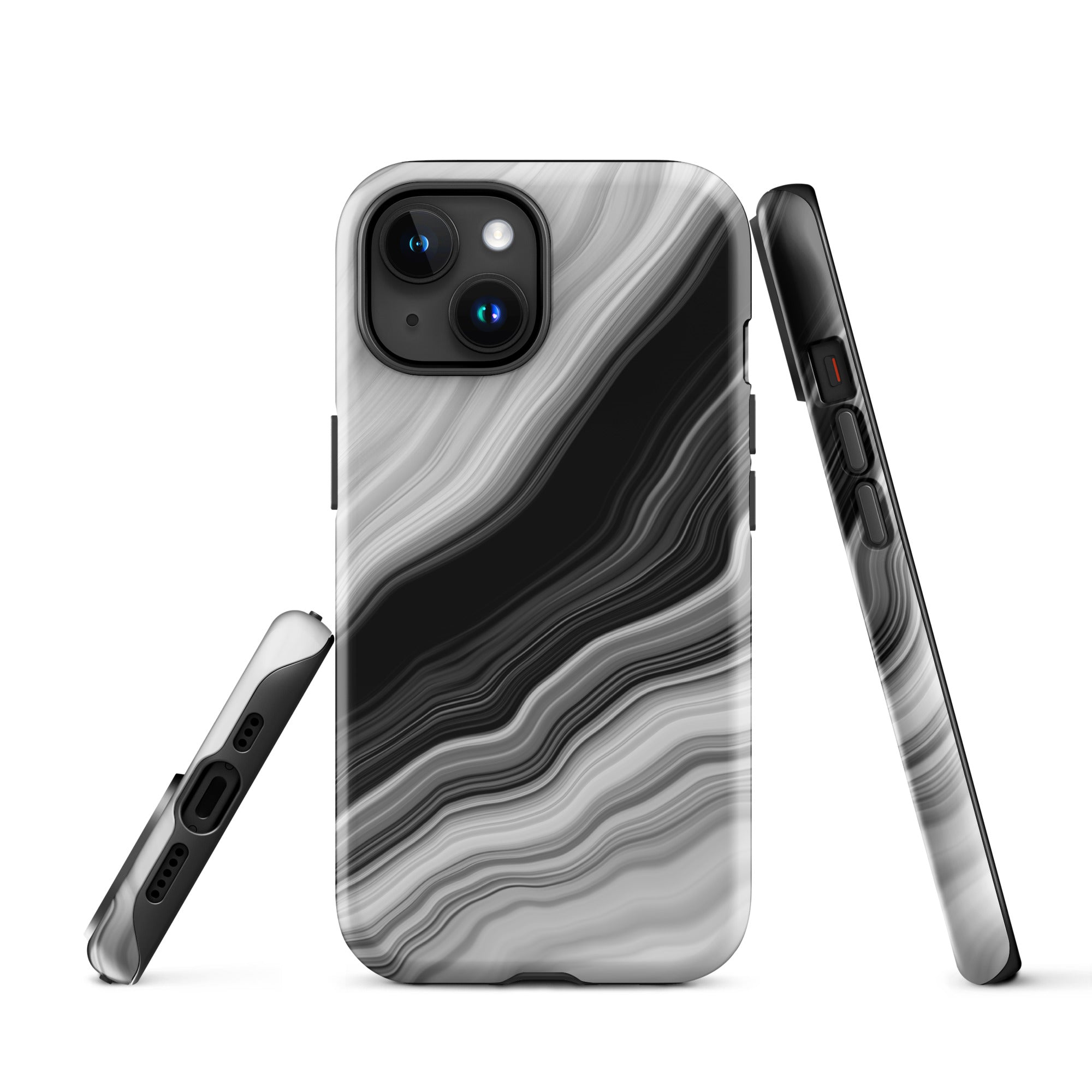 Tough Case for iPhone®- Liquid Marble Black