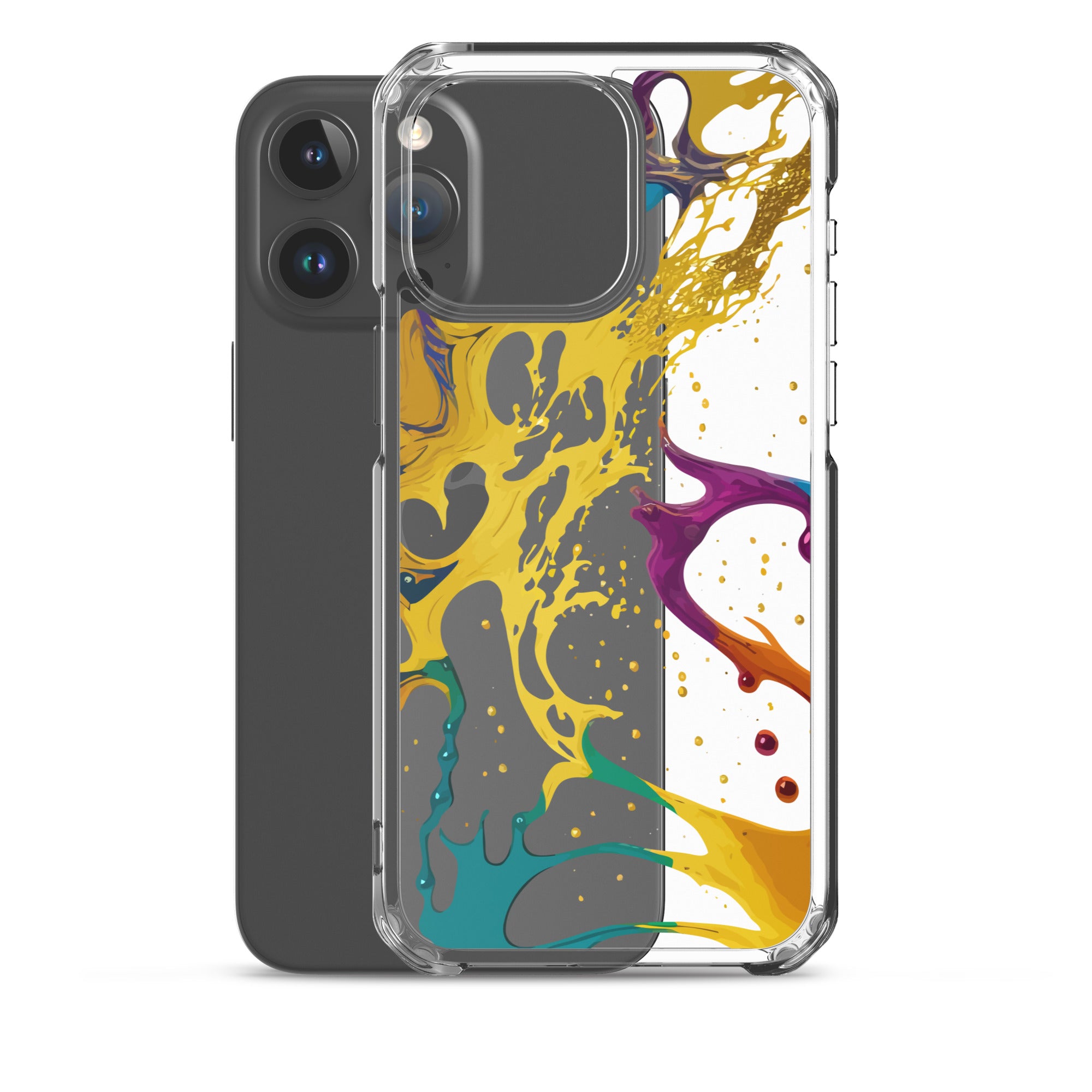 Clear Case for iPhone®-Alchohol Ink Design III