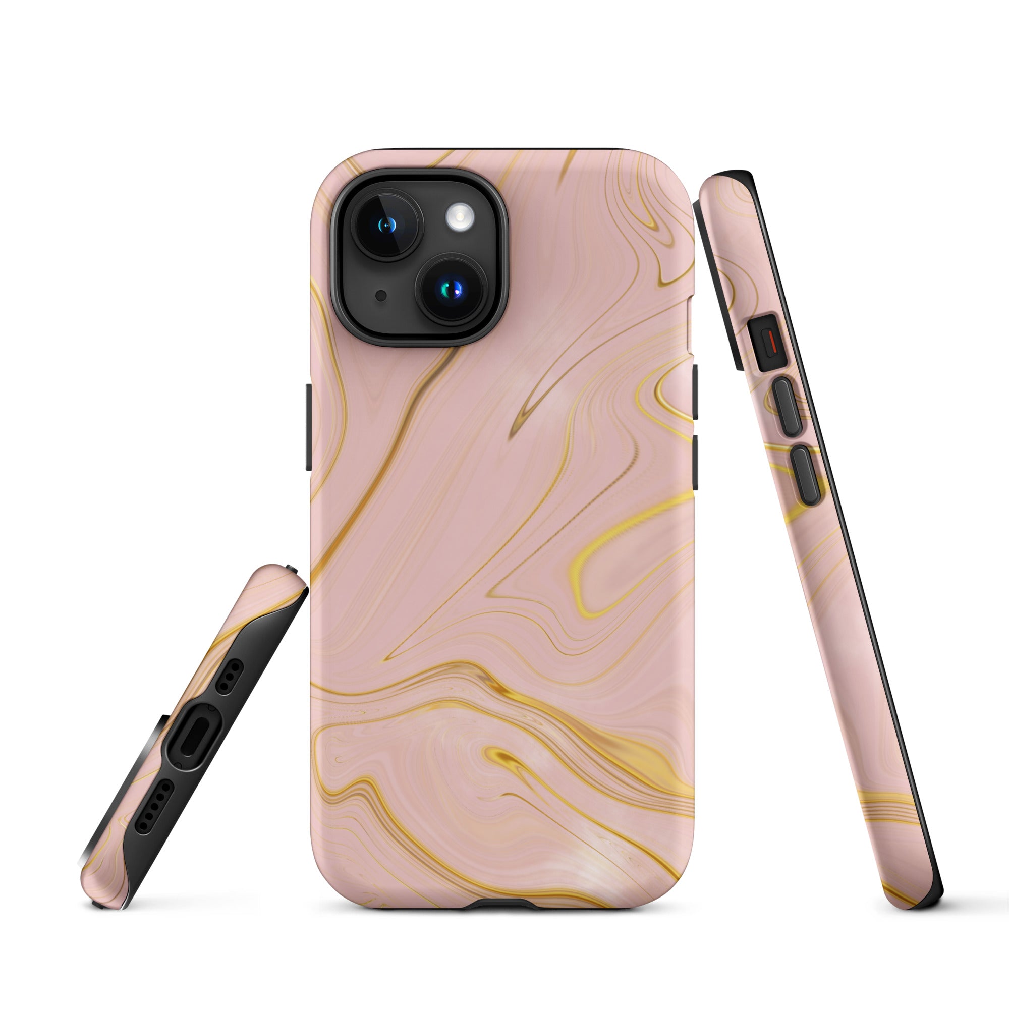 Tough Case for iPhone®- Liquid Gold Marble Pink