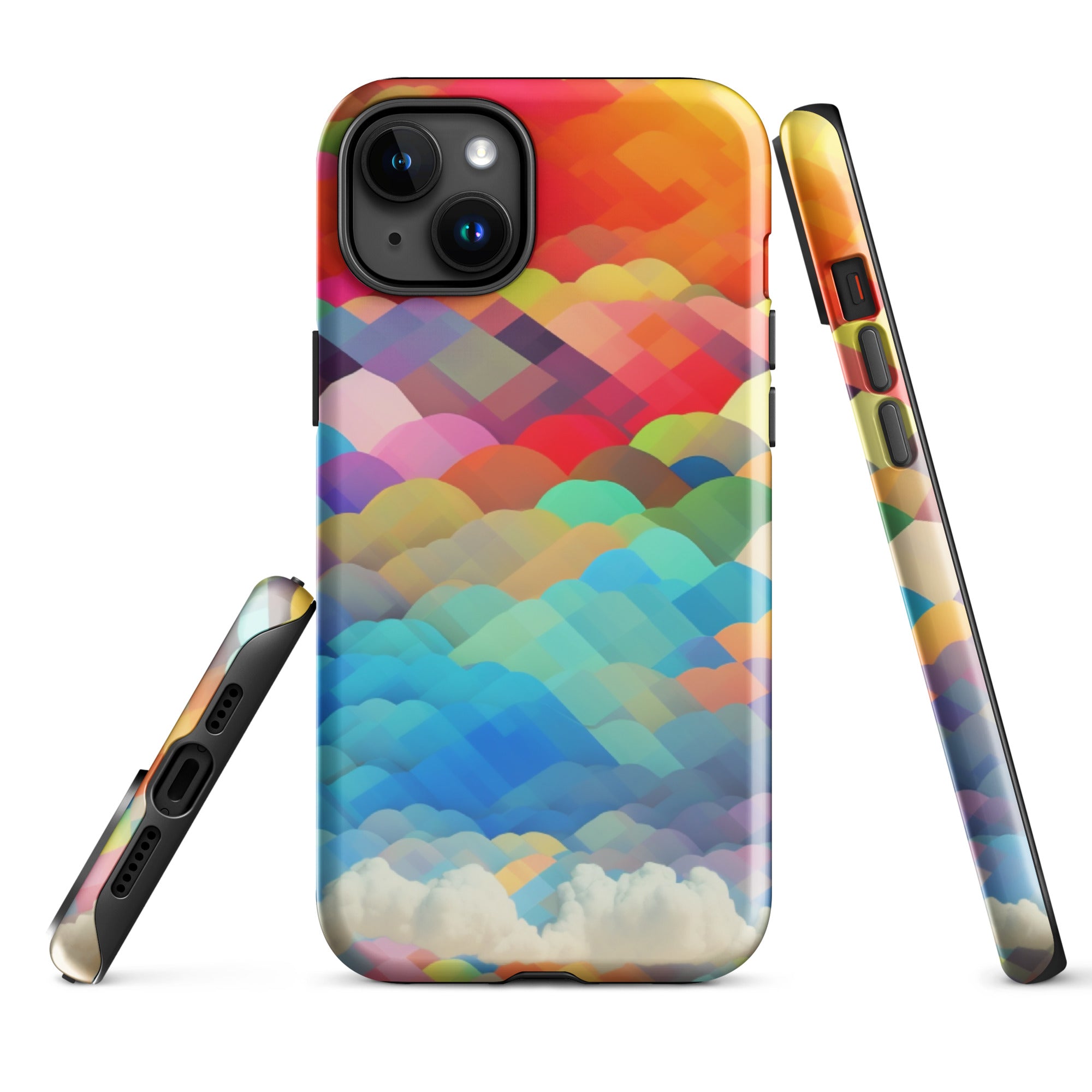 Tough Case for iPhone®- Rainbow Cloud Pattern II
