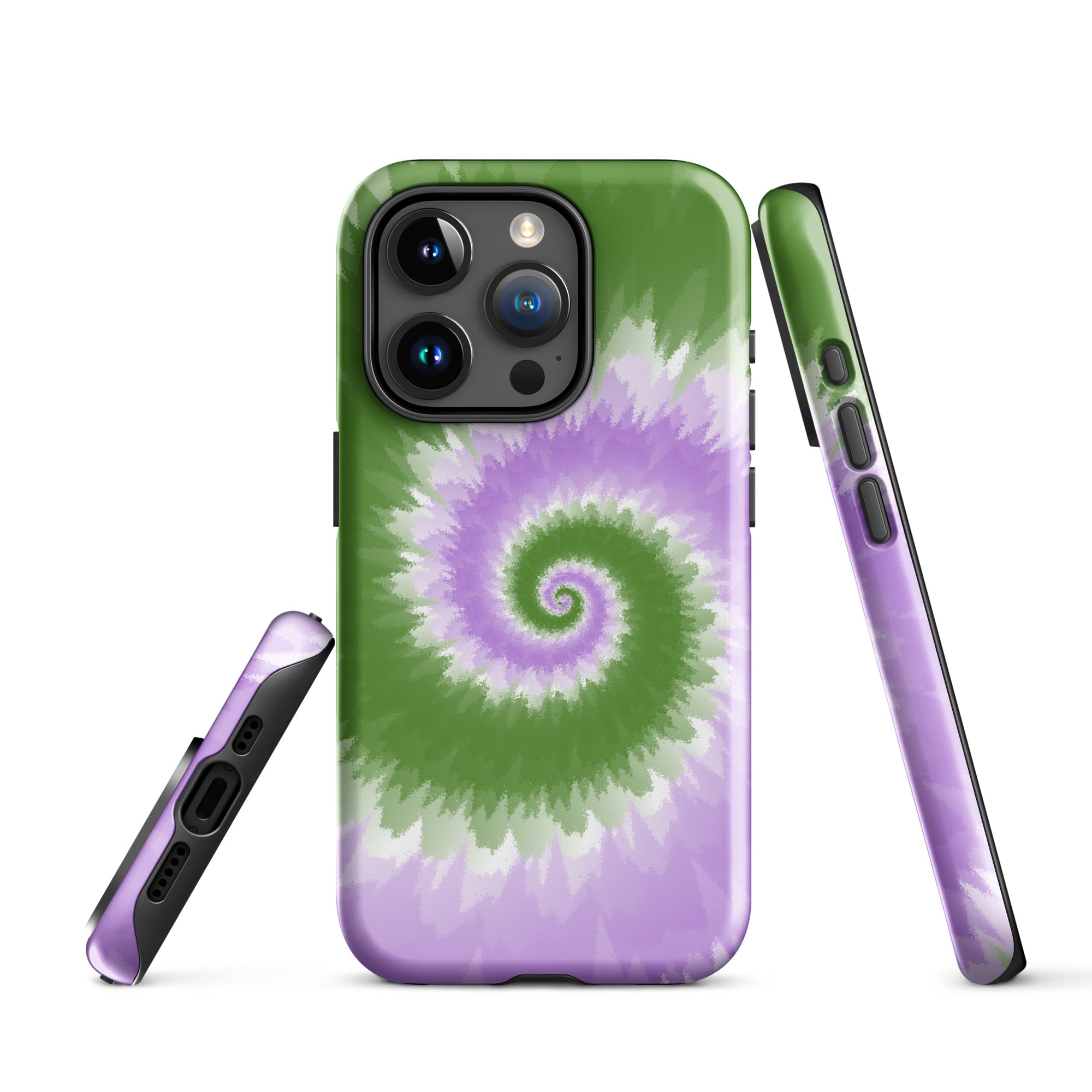 Tough Case for iPhone®-Tie Dye Spiral - Genderqueer