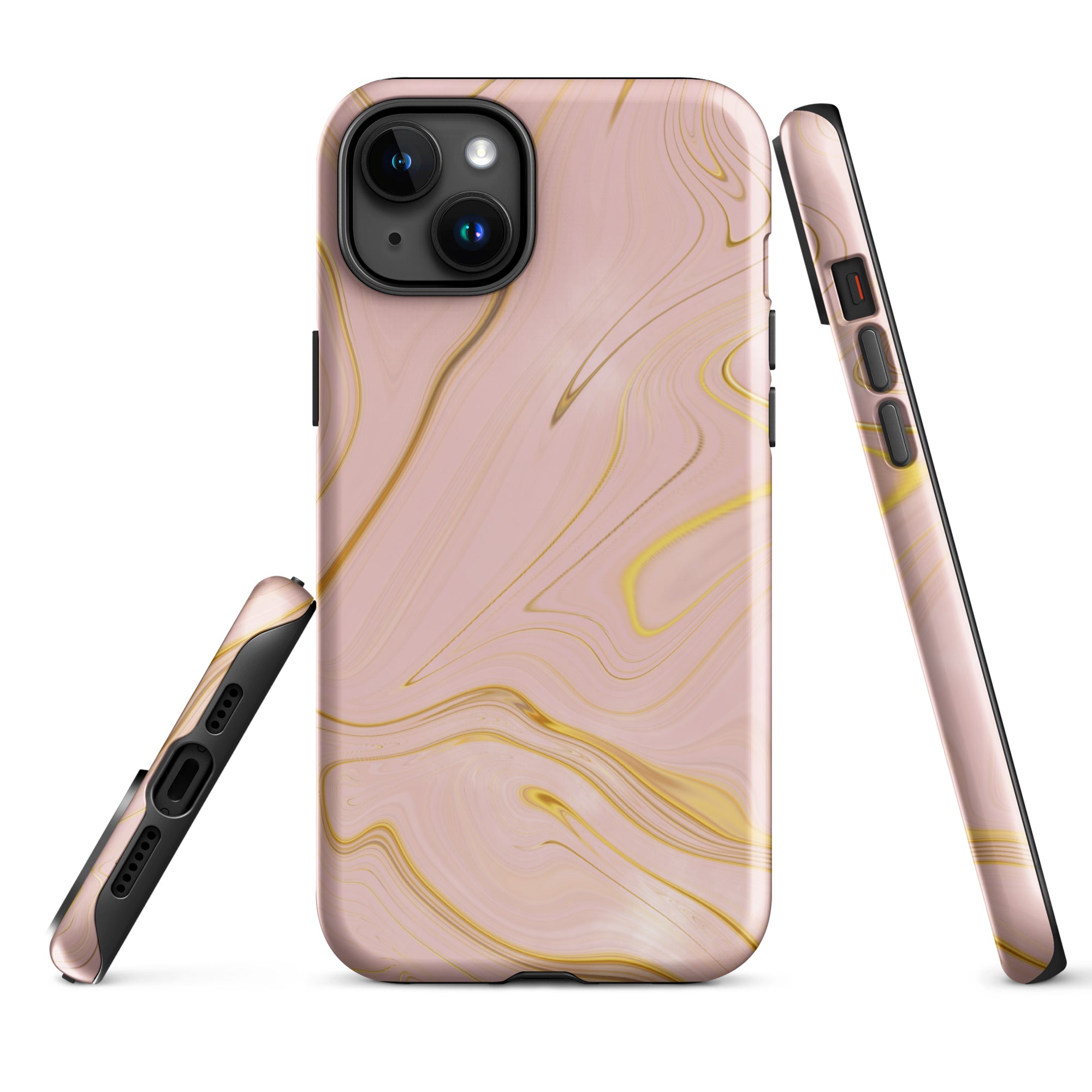 Tough Case for iPhone®- Liquid Gold Marble Pink