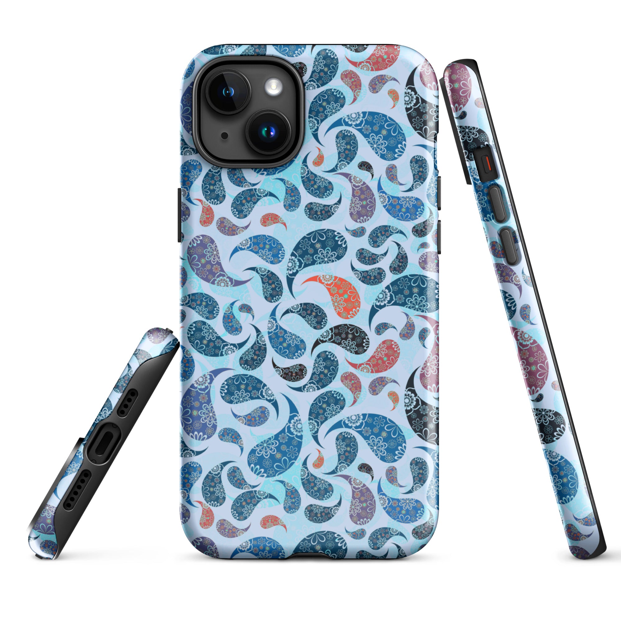Tough Case for iPhone®- Paisley Blue