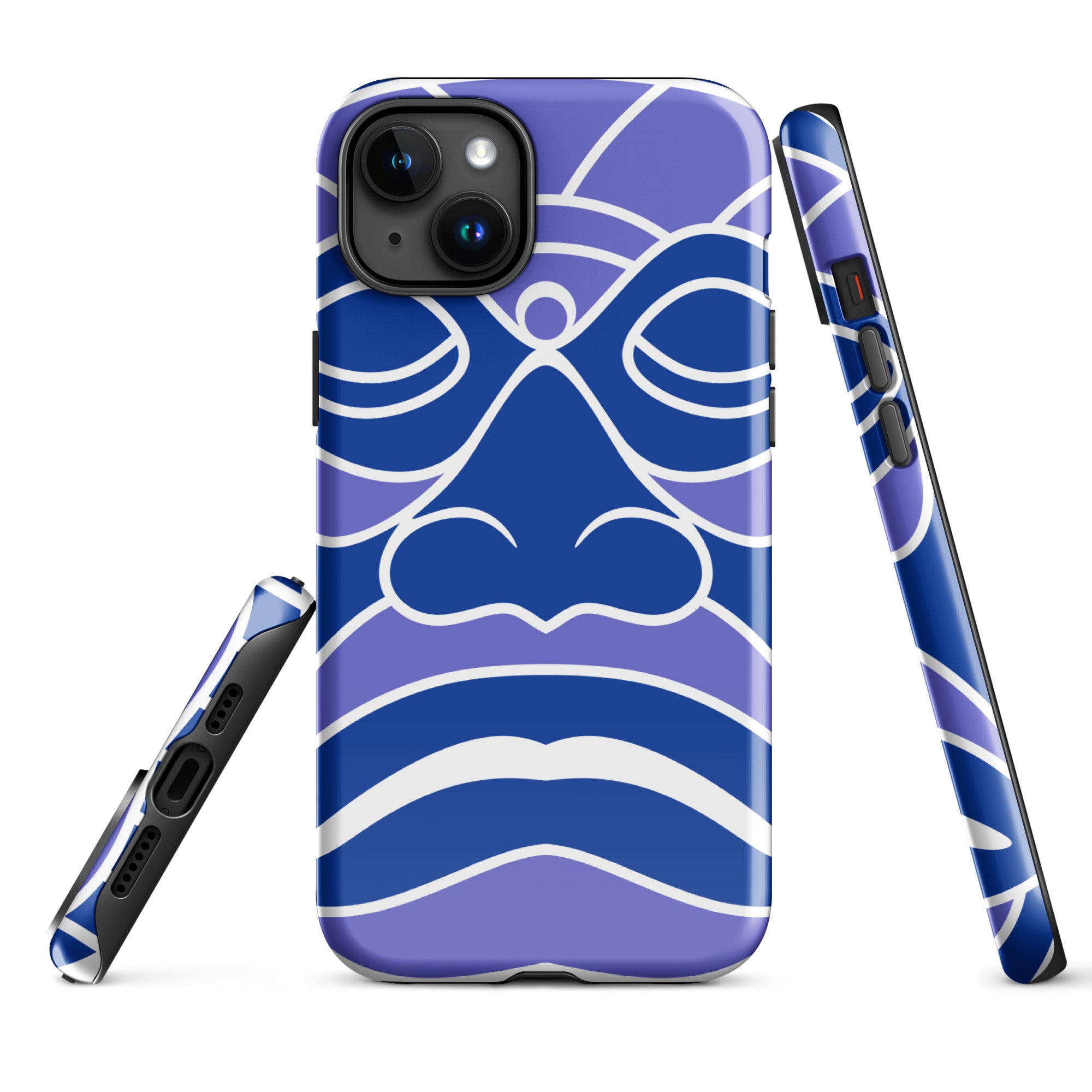 Tough Case for iPhone®- Totem Mask Blue