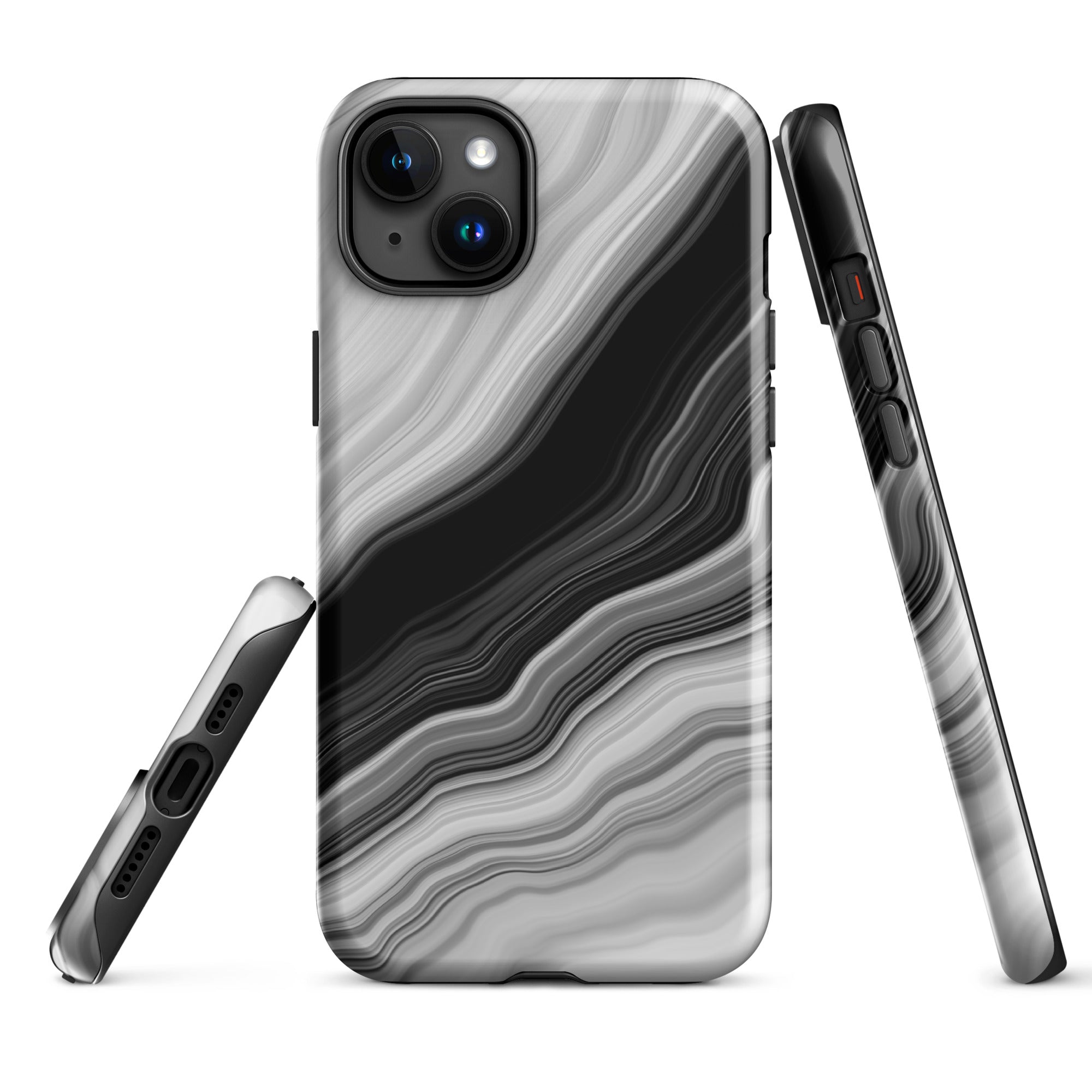 Tough Case for iPhone®- Liquid Marble Black