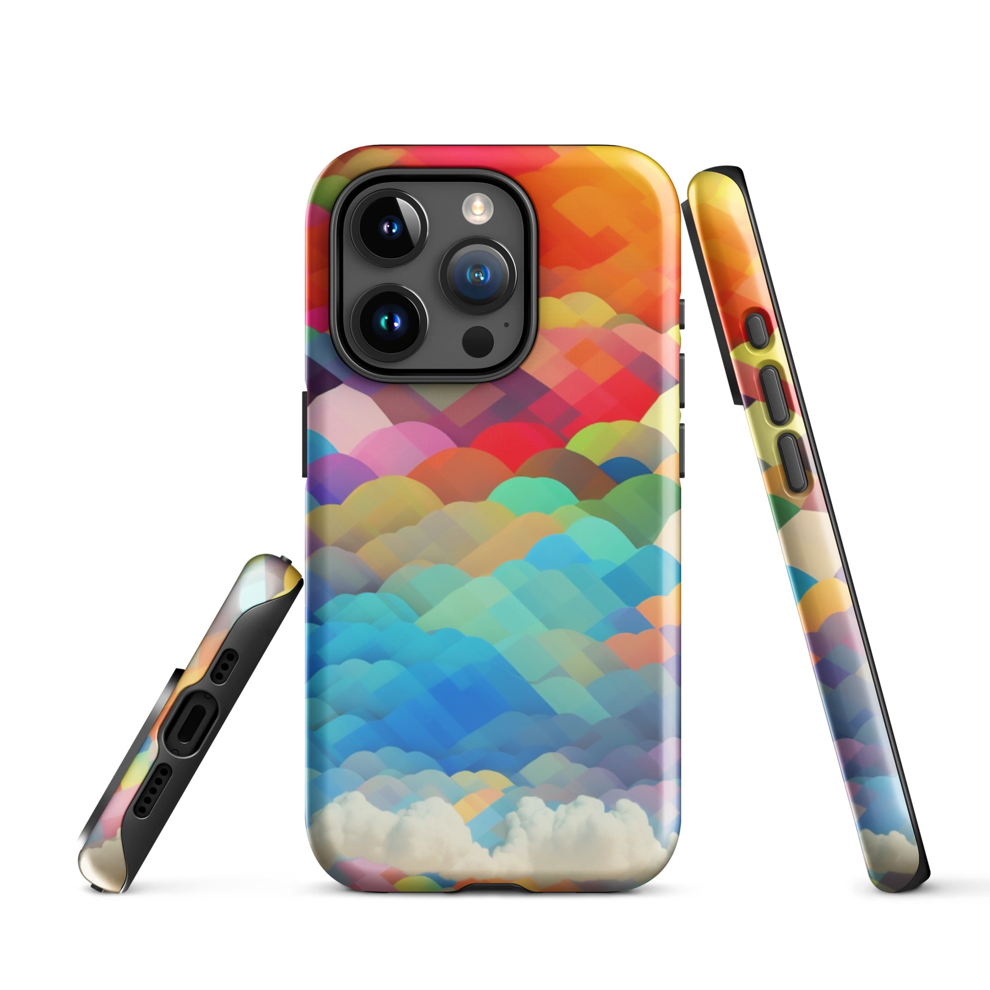 Tough Case for iPhone®- Rainbow Cloud Pattern II