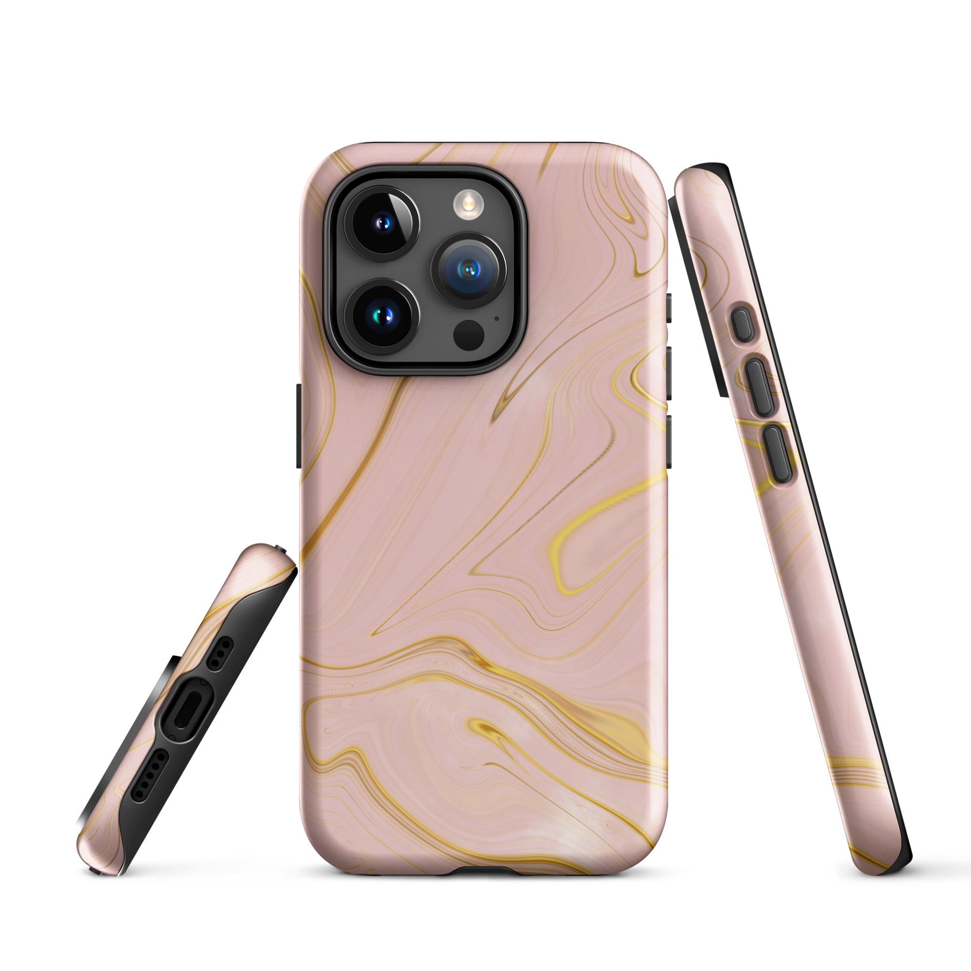 Tough Case for iPhone®- Liquid Gold Marble Pink