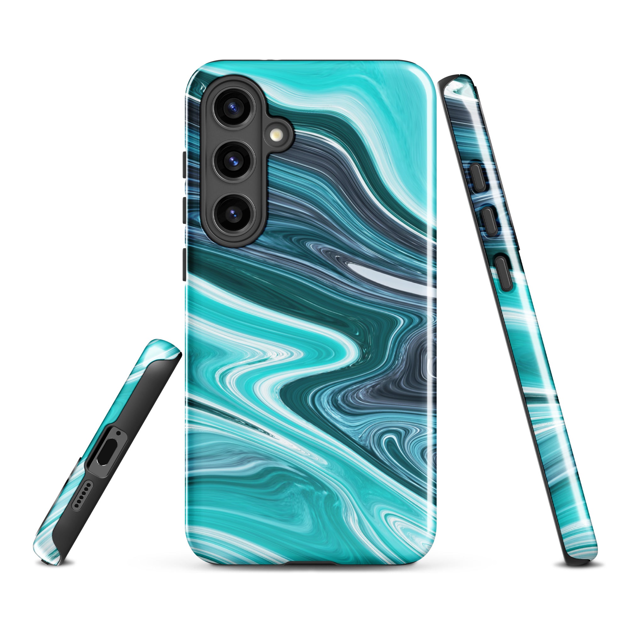 Tough case for Samsung®- Marble Cyan