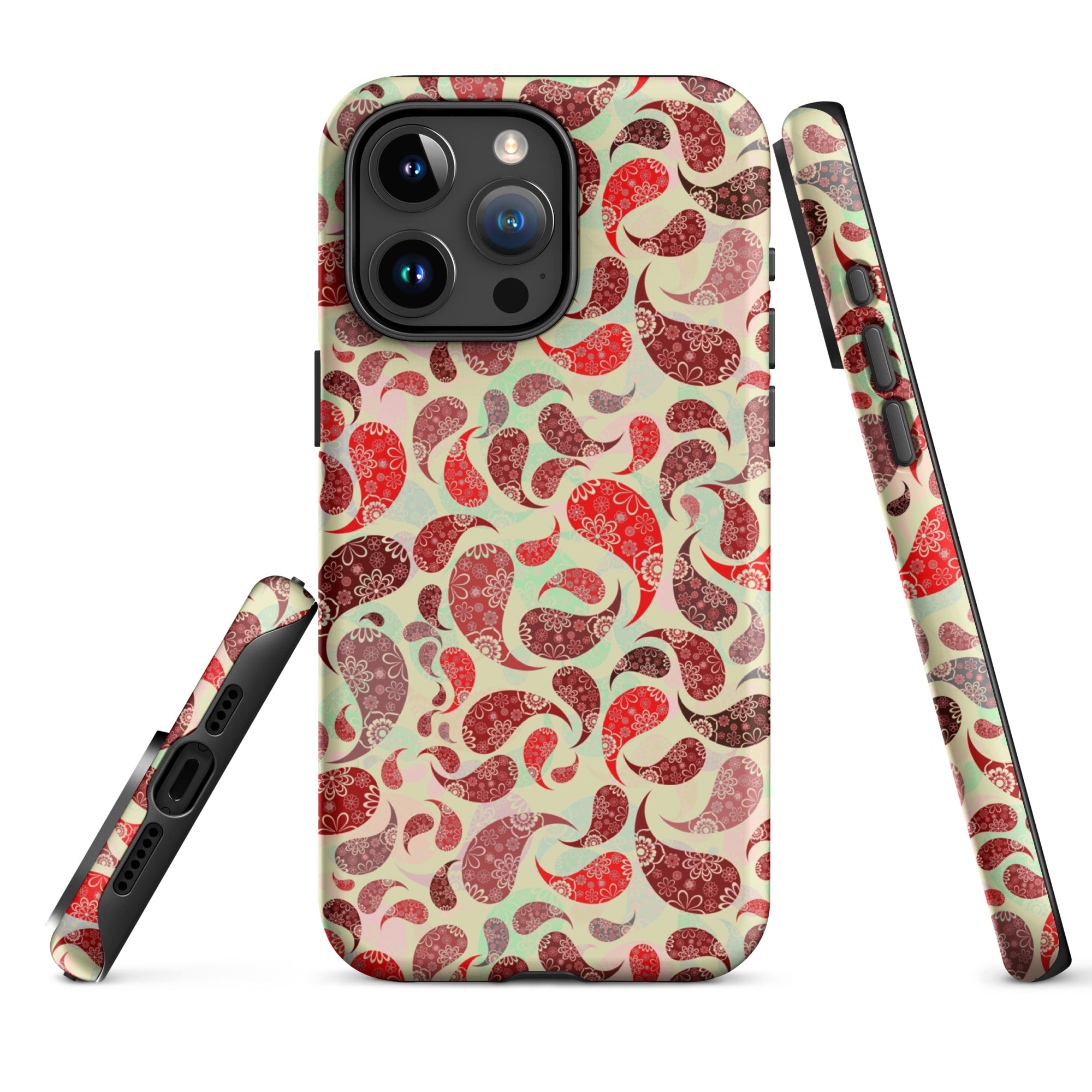Tough Case for iPhone®- Paisley Red