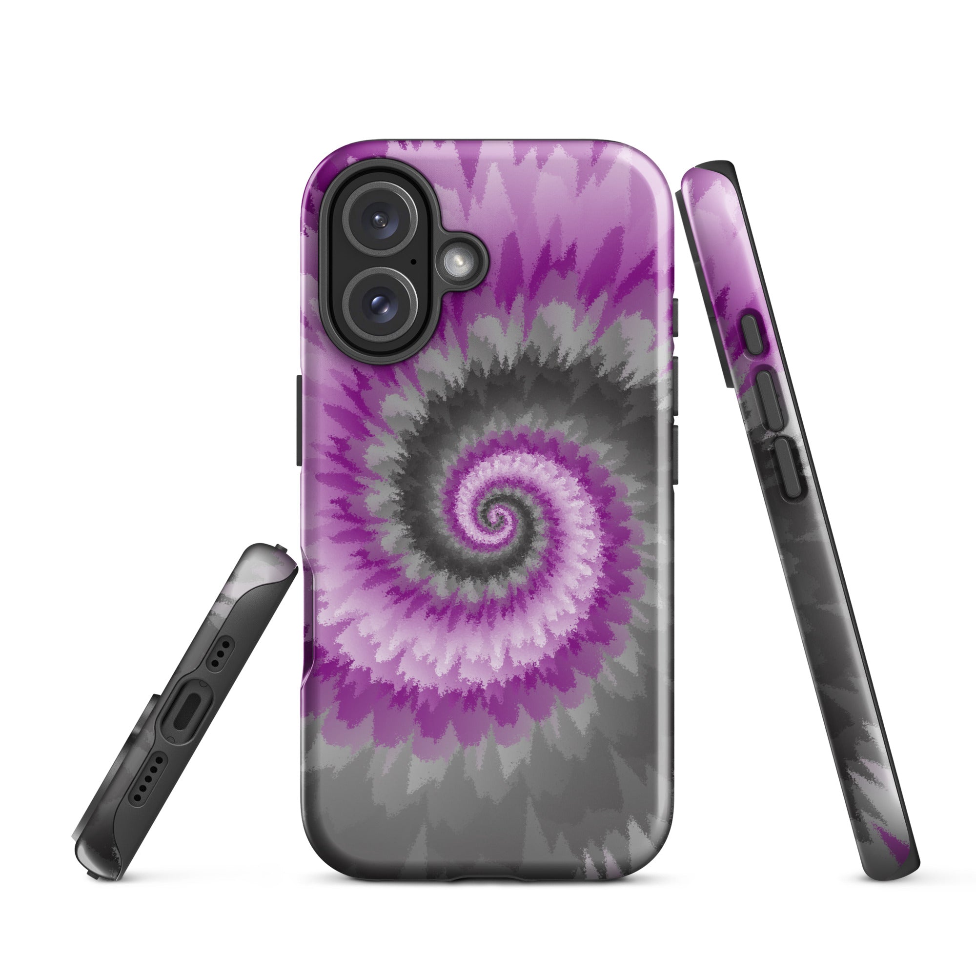 Tough Case for iPhone®-Tie Dye Spiral - Demisexual