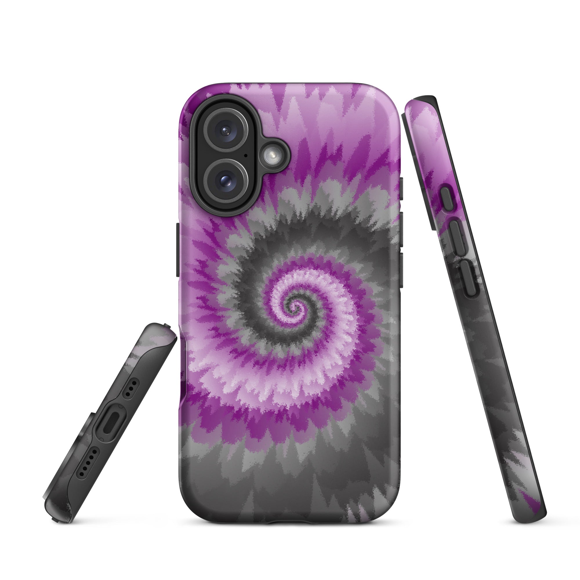 Tough Case for iPhone®-Tie Dye Spiral - Demisexual