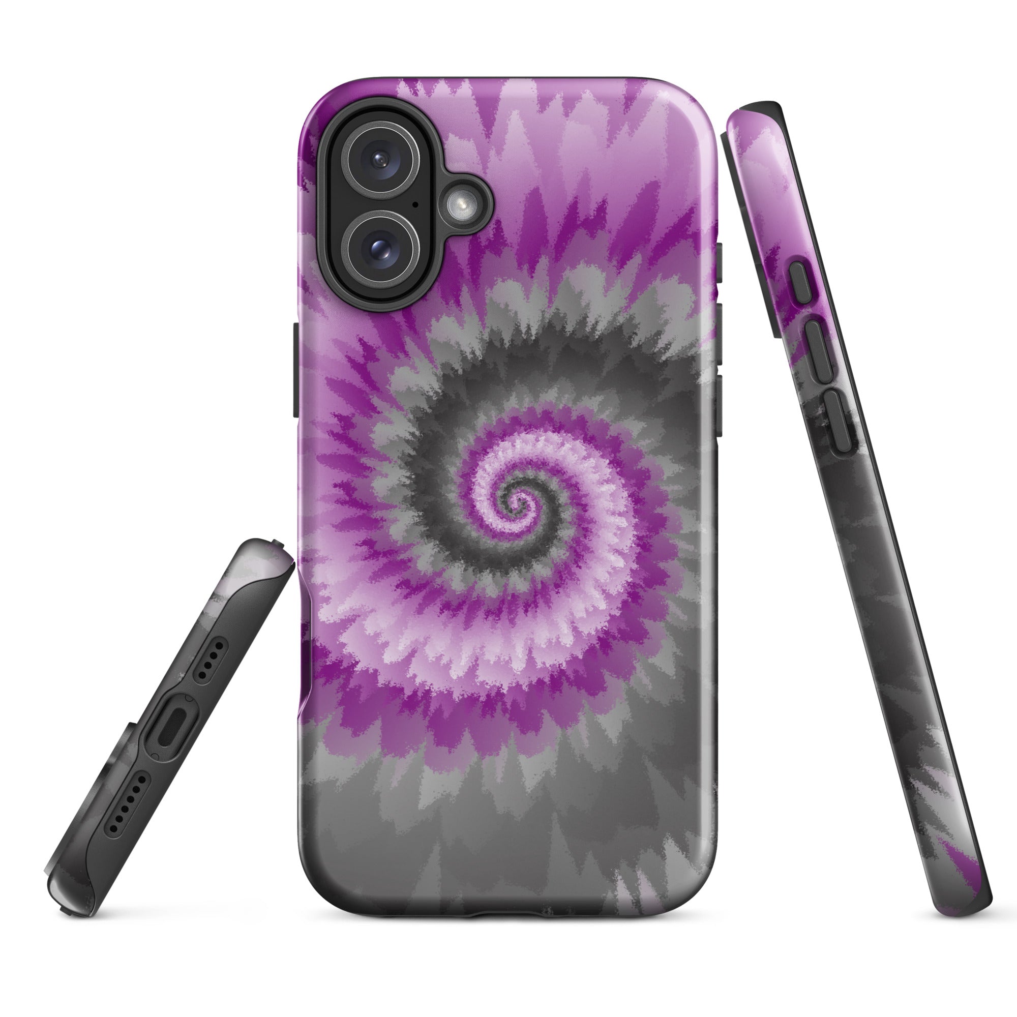 Tough Case for iPhone®-Tie Dye Spiral - Demisexual