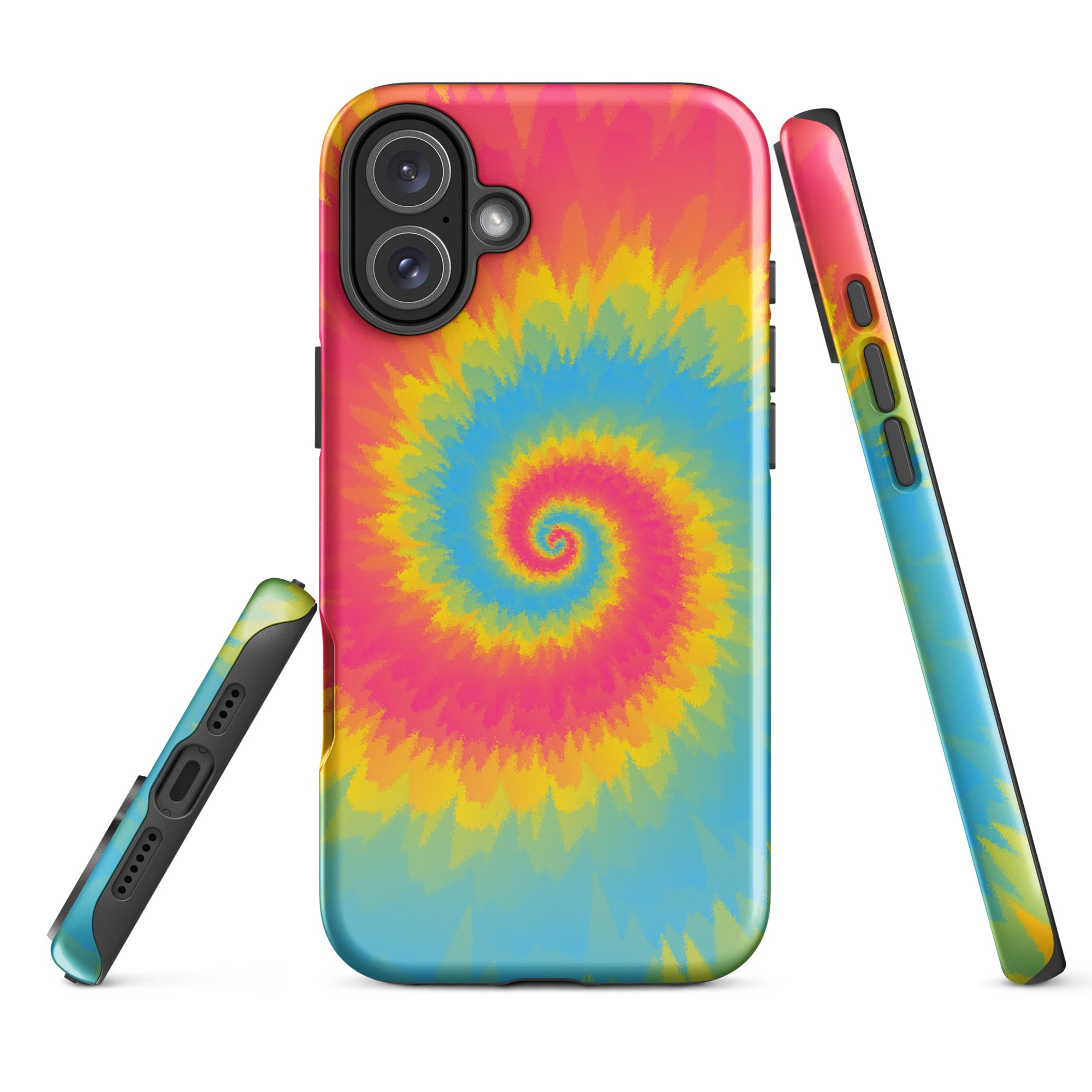 Tough Case for iPhone®-Tie Dye Spiral - Pansexual