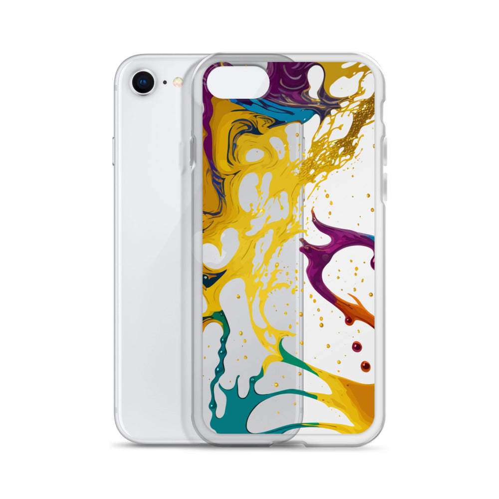 Clear Case for iPhone®-Alchohol Ink Design III