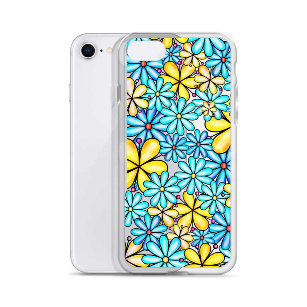 Clear Case for iPhone®- Floral Doodle Design I