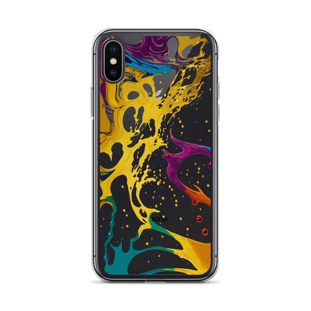 Clear Case for iPhone®-Alchohol Ink Design III