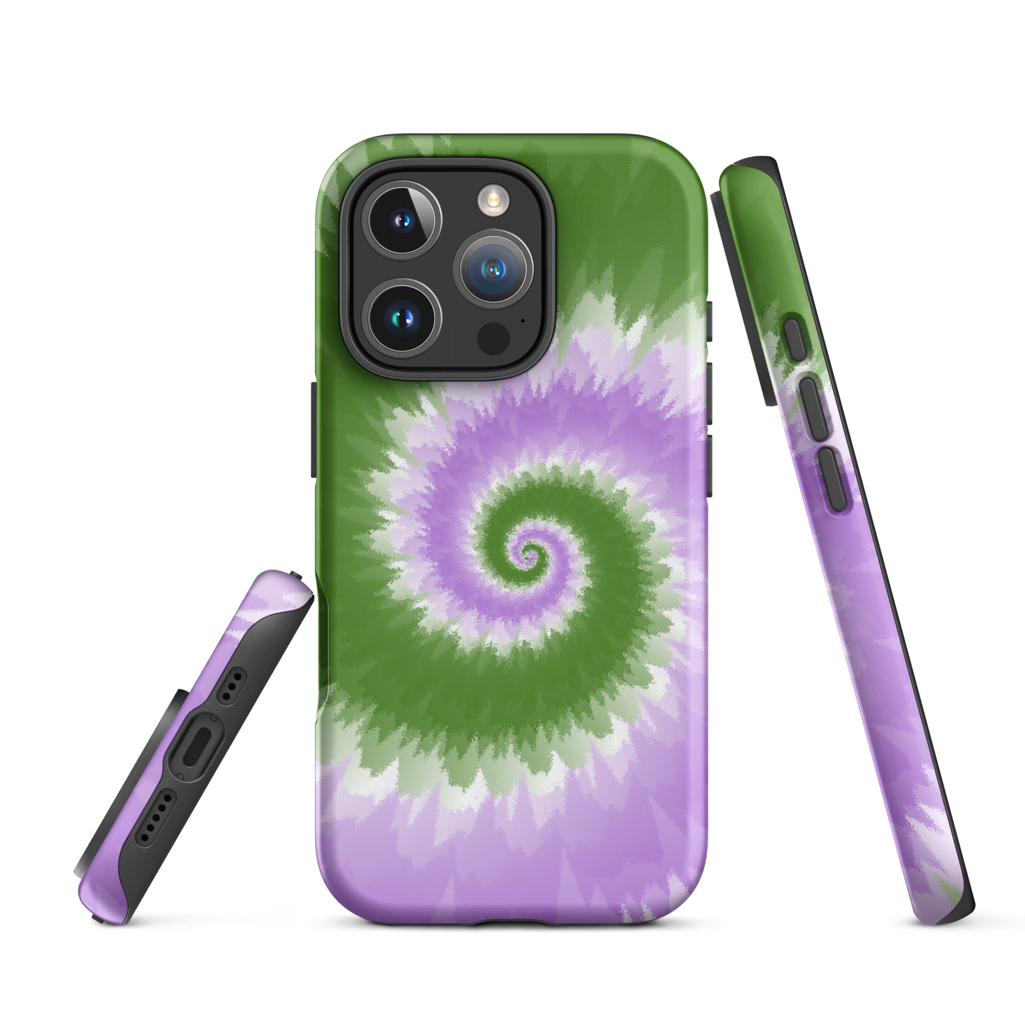 Tough Case for iPhone®-Tie Dye Spiral - Genderqueer
