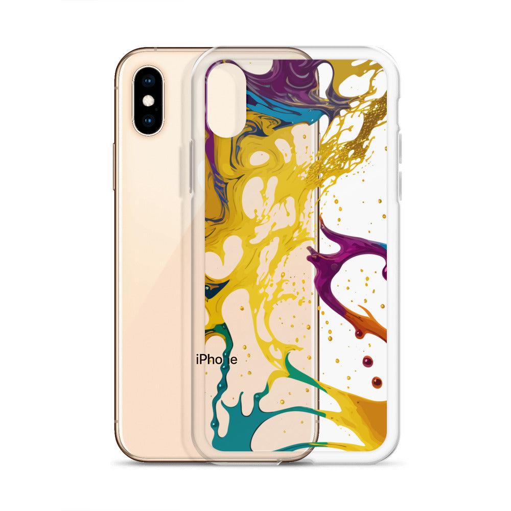 Clear Case for iPhone®-Alchohol Ink Design III